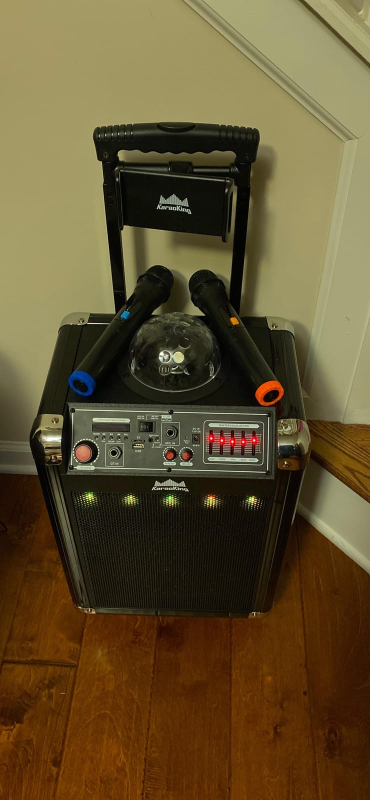 KaraoKing Karaoke Machine - Portable PA System with Wireless Mics, Subwoofer, Lights, Phone/Tablet Holder, Remote - For Adults & Kids customer photo 1