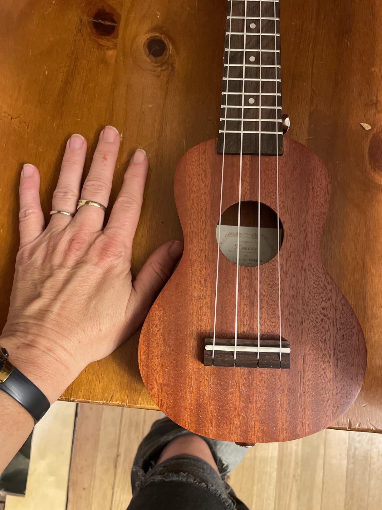 Kmise Baritone Ukulele,Ukelele 30 inch Professional Mahogany Uke with DGBE String Strap Ukalalee Picks customer photo 1