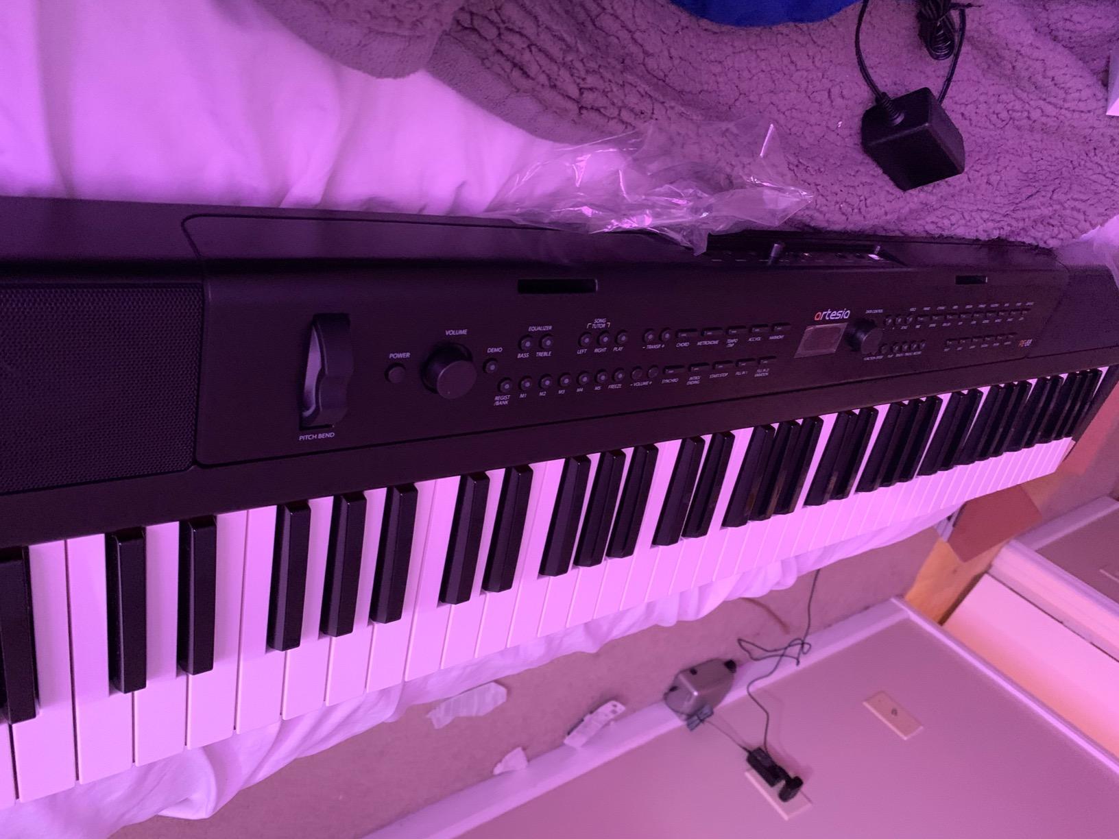 Artesia PE-88 Arranger Keyboard Piano with Full Size Velocity Sensitive Keys - 88 Key Semi-Weighted Keyboard Workstation - Portable Electric Piano Keyboard with 137 Voices & 100 Backing Track Styles customer photo 1