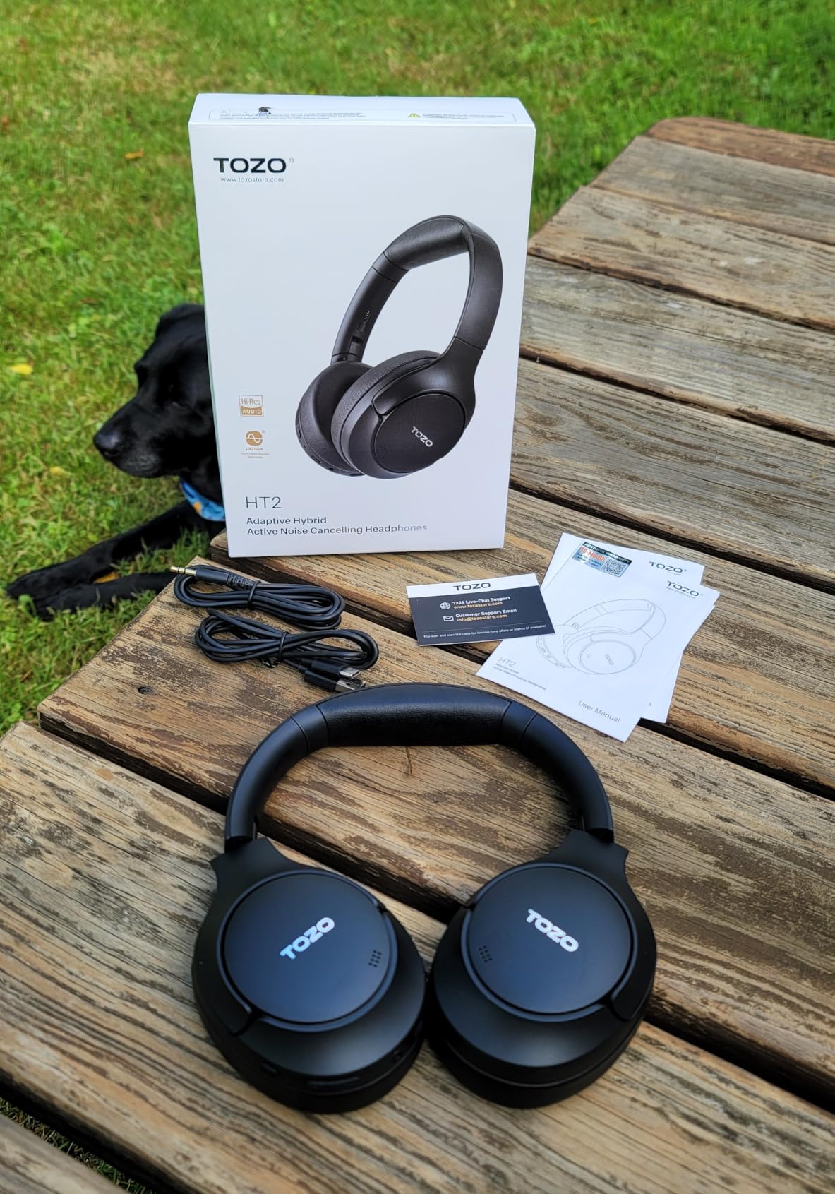 TOZO Hybrid Active Noise Cancelling Headphones, Hi Res Audio customer photo 1