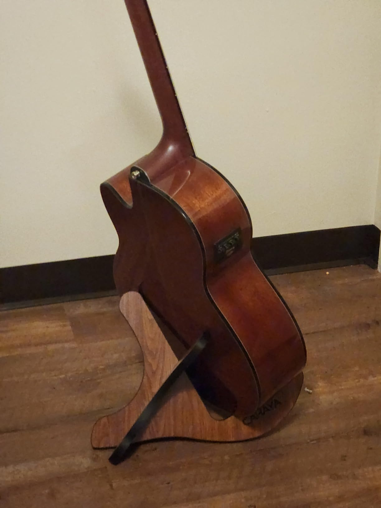 CAHAYA Guitar Stand Wooden Floor Portable Folding Guitar Holder X-Frame customer photo 2