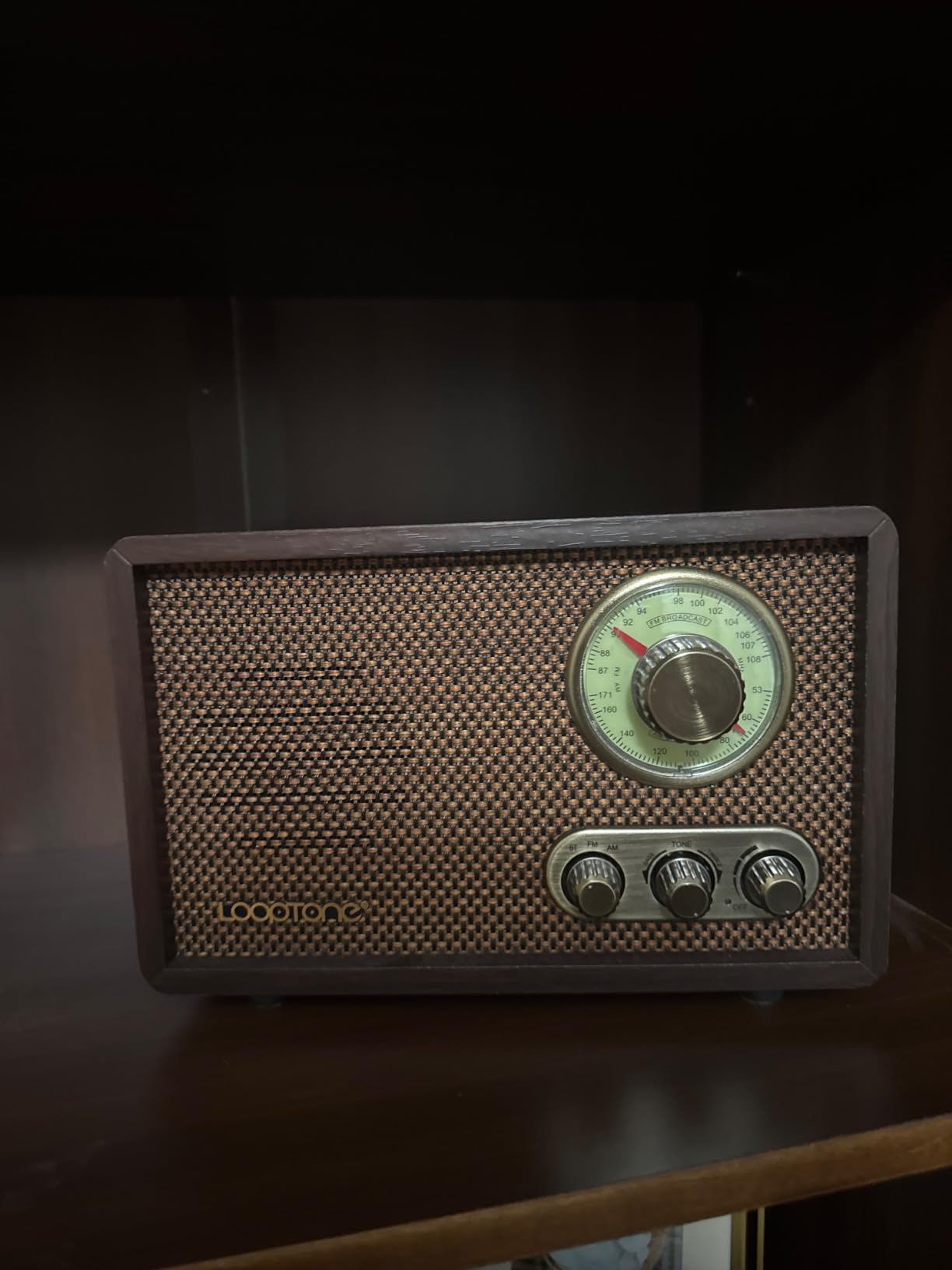 LoopTone FM AM Radio Retro Wood Radio with Bluetooth Play Mp3 and Antenna Built in Speaker for Kitchen Living Room Coffee customer photo 1