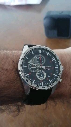 SEIKO SSB325 Chronograph Watch for Men - Essentials - Black Dial with 3 Subdials, Tachymeter Bezel, & Silicone Strap, 100m Water-Resistant customer photo 2