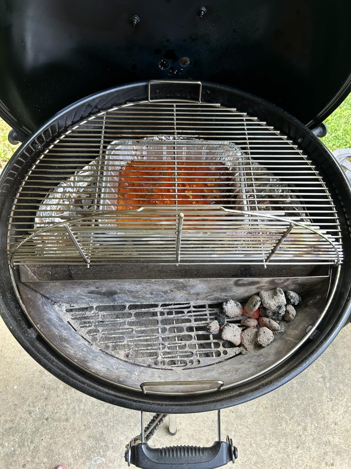 SnS Grills EasySpin Charcoal Grill Cooking Grate, 304 Stainless Steel, Large Hinged Opening, Perfect for 2-Zone Cooking, Replacement Grate Compatible with Weber & Other Grills - Fits 22” Kettles customer photo 2