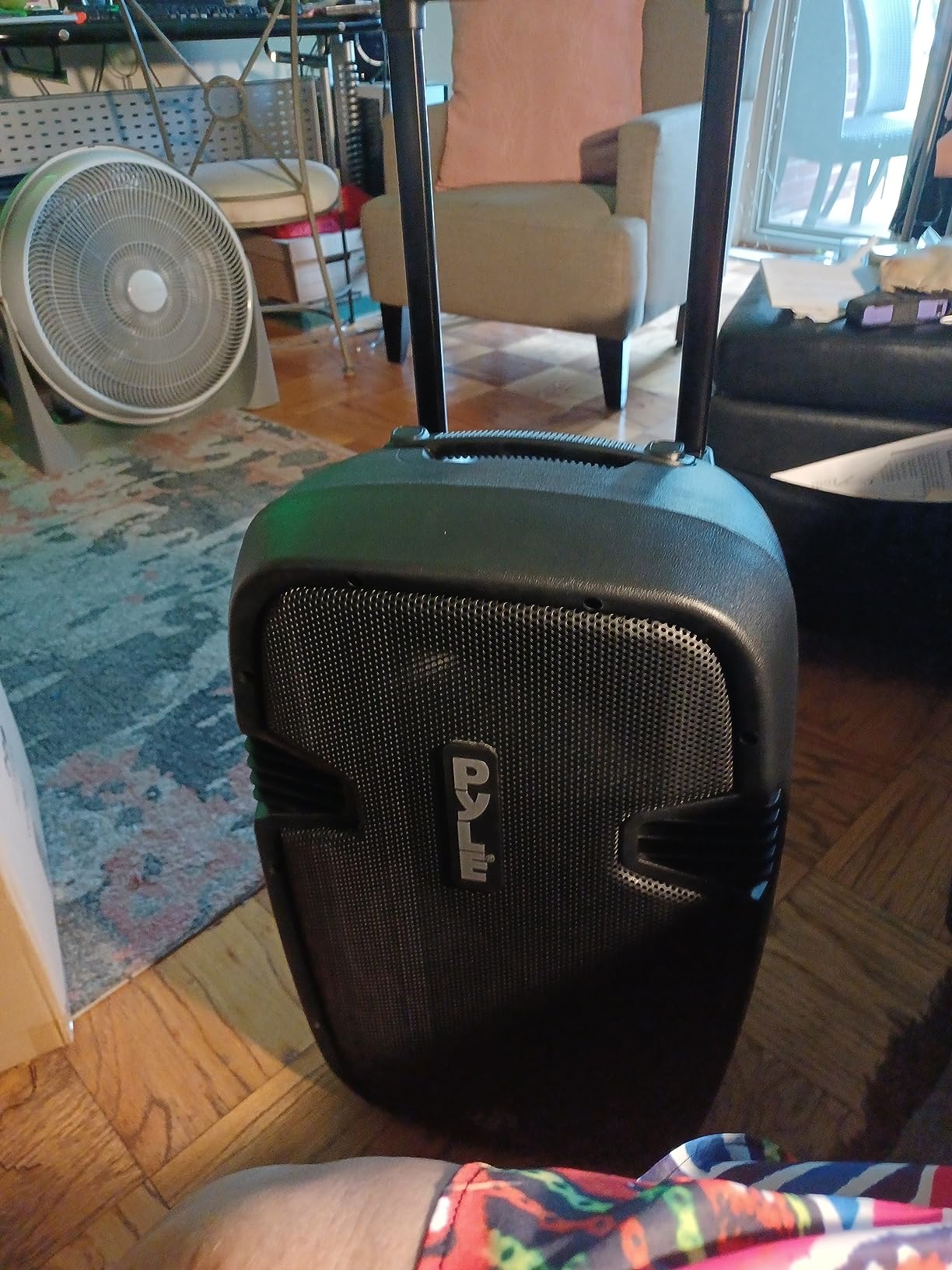 Pyle Portable Bluetooth PA Speaker System - 1000W Wireless Karaoke Loudspeaker with 12” Subwoofer, USB/SD/MP3/FM - Includes Dual UHF Mics, Remote, Rolling Wheels - Ideal for Parties, Events, Outdoors customer photo 1