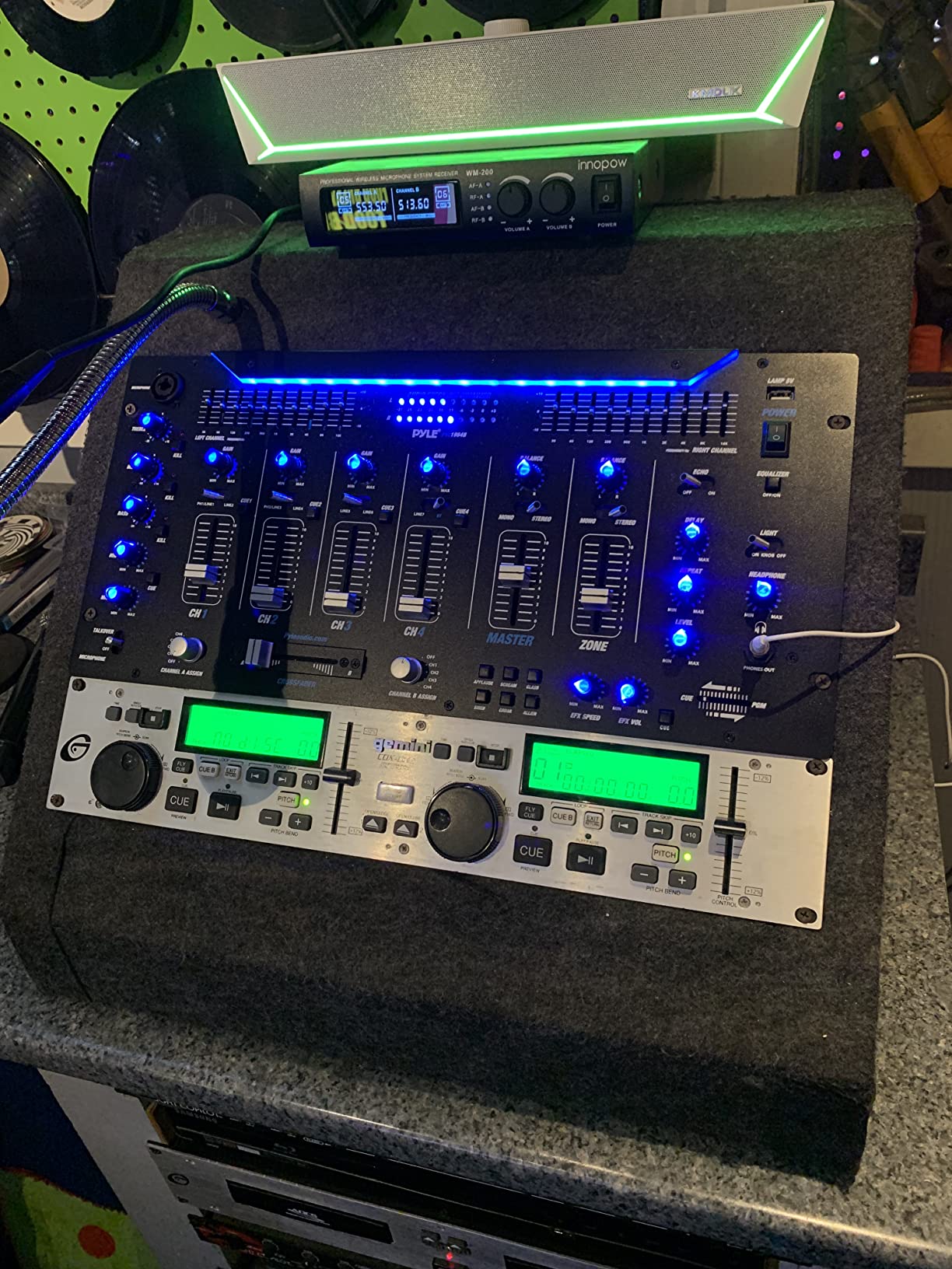 Pyle 6 Channel Mixer DJ Controller with Bluetooth, Professional Sound Digital Mixing System with LED Illumination, Slider Controls, Speed Control, 10 Band Equalizer 5U Rack Mount System - PYD1964B.5 customer photo 1