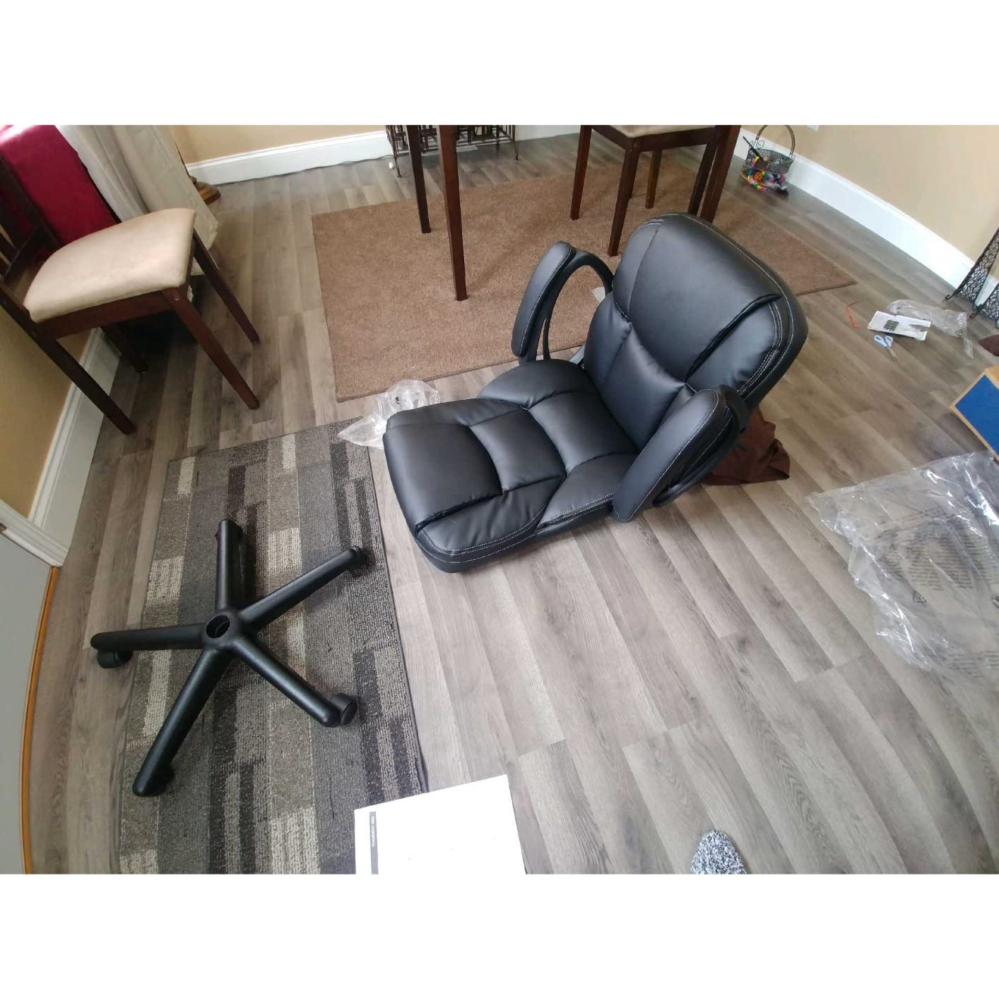Furmax Office Executive Chair High Back Adjustable Managerial Home Desk Chair, Swivel Computer PU Leather Chair with Lumbar Support (1, Black) customer photo 1
