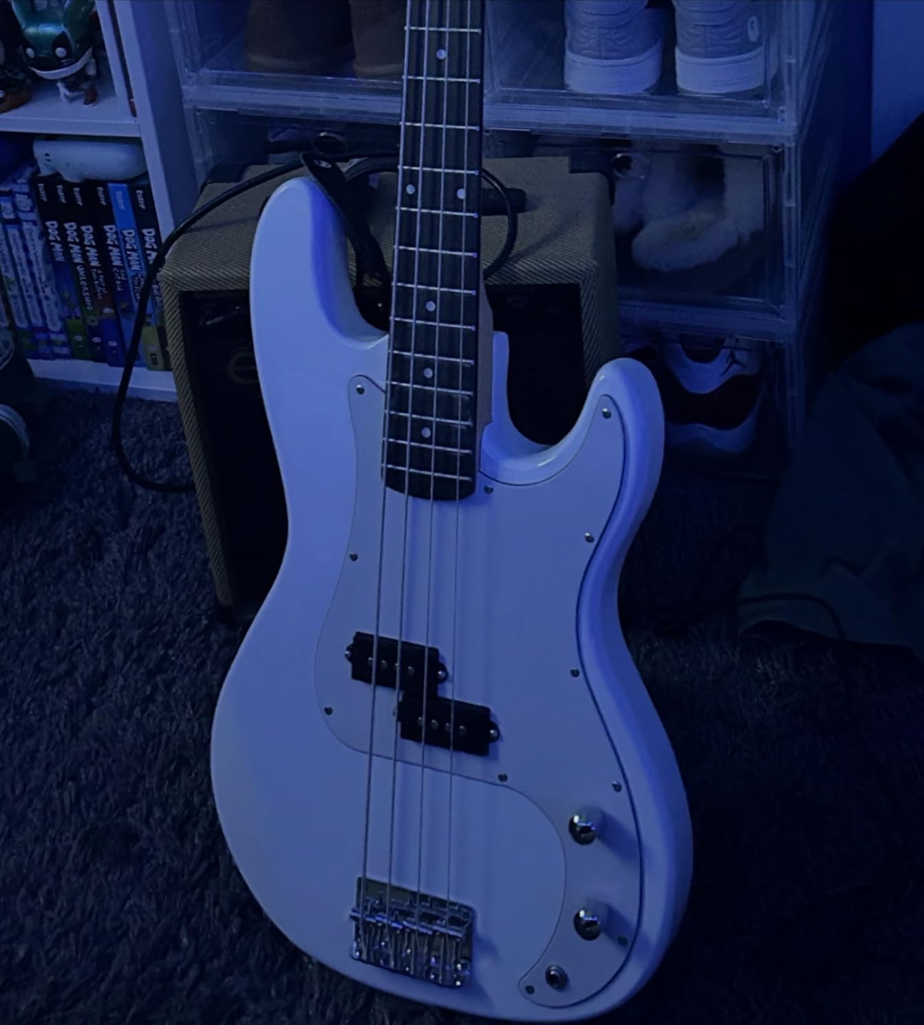 Glarry Electric Bass Guitar Full Size 4 String Rosewood Basswood Fire Style Exquisite Burning Bass(Burly Wood) customer photo 2