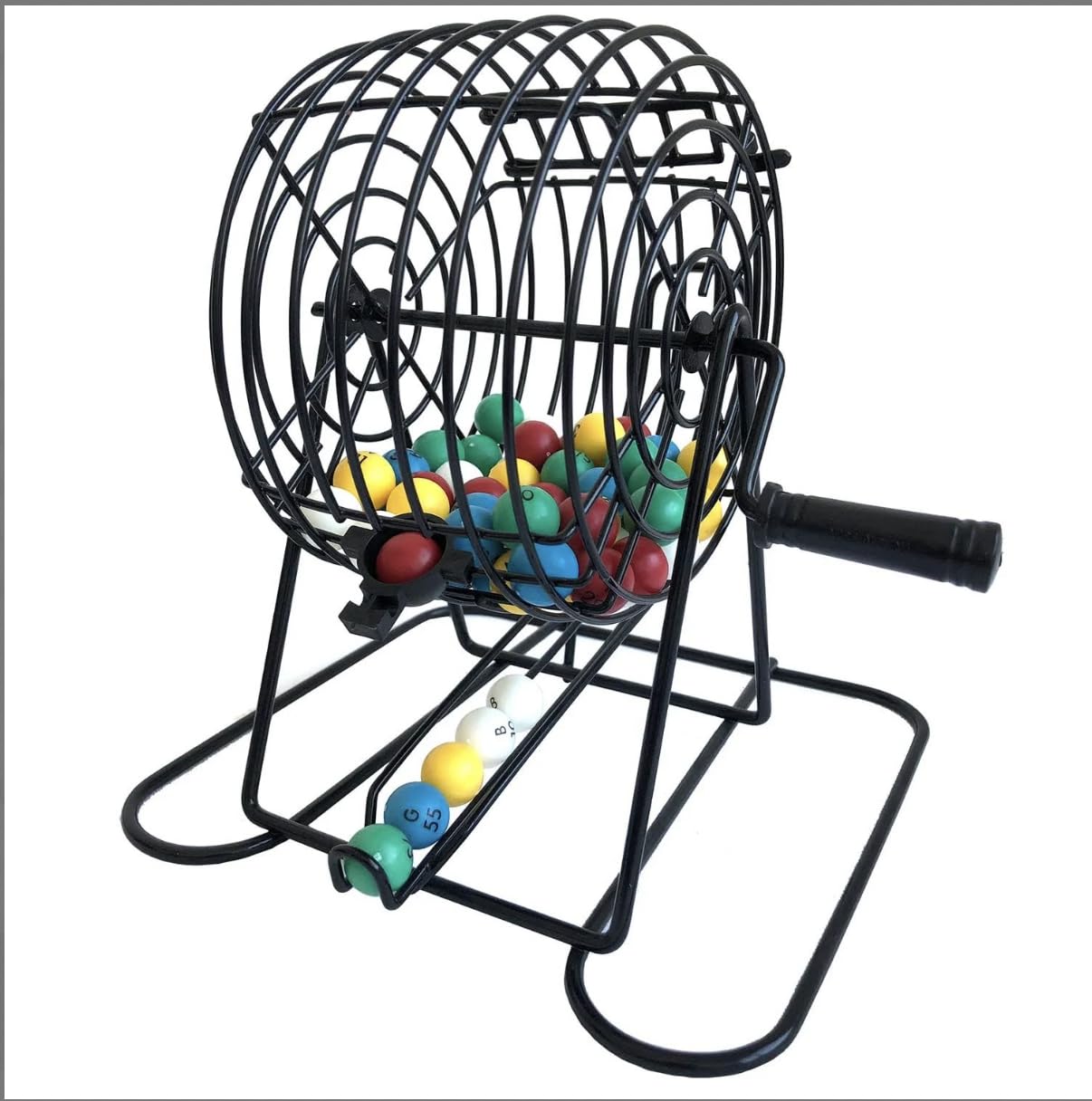 Yuanhe Deluxe Bingo Game Set-Includes Metal Cage,500 Colorful Bingo Chips,100 Bingo Cards,75 Colored Balls,Plastic Masterboard,Great for Large Groups,Parties … customer photo 1