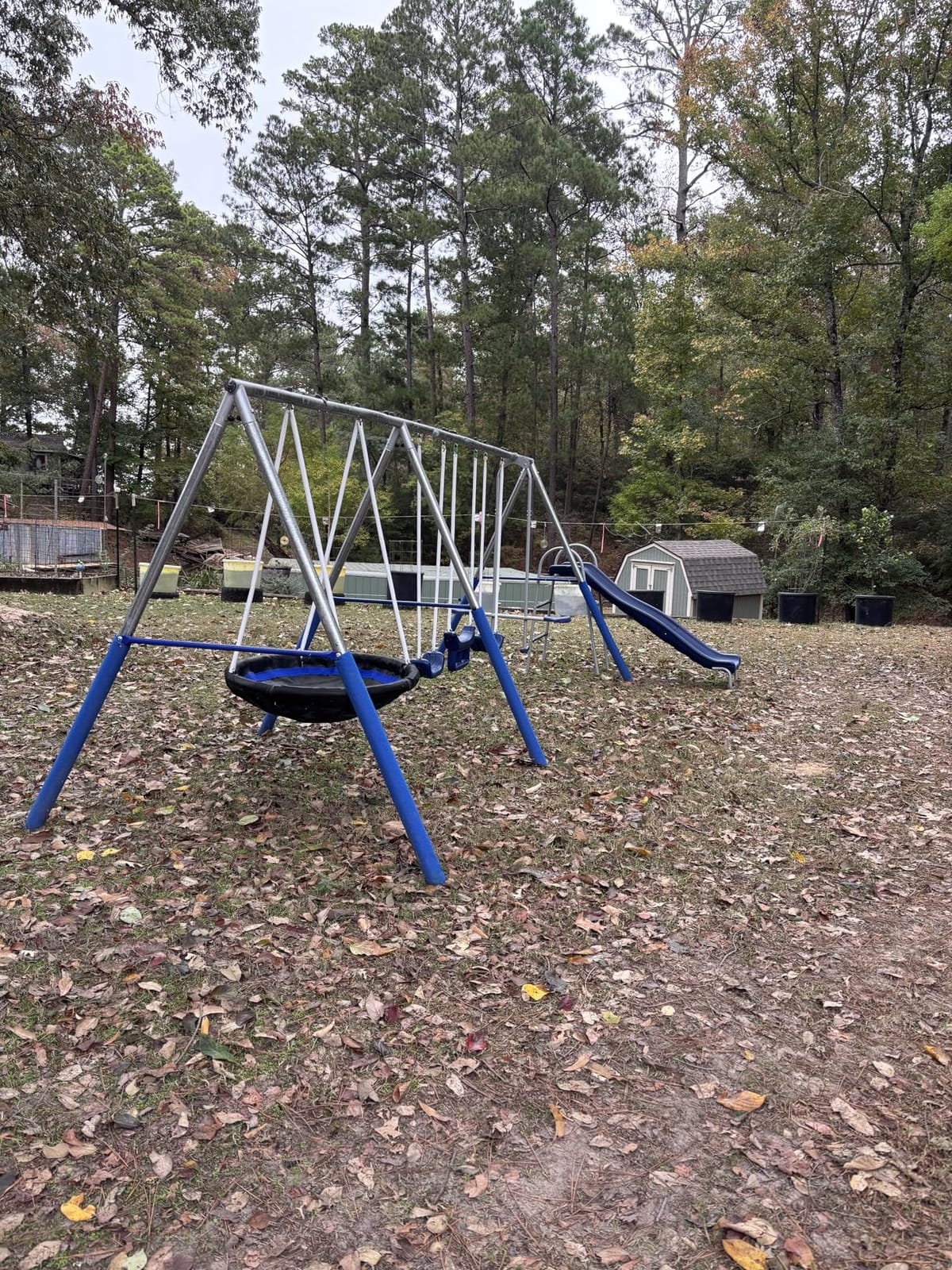 XDP Recreation Fun Forever Swing Set with 6' Wave Slide - 8 User / 6 Station Easy Assembly Galvanized Metal Backyard Play Kids Swing Set. 800 lbs. Capacity, 192