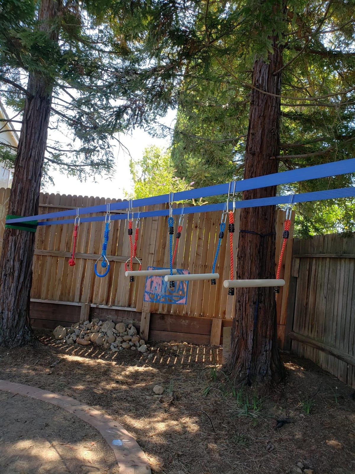 Double Ninja Slackline Obstacle Course, 80 Ft, Monkey Bars, Kids customer photo 1
