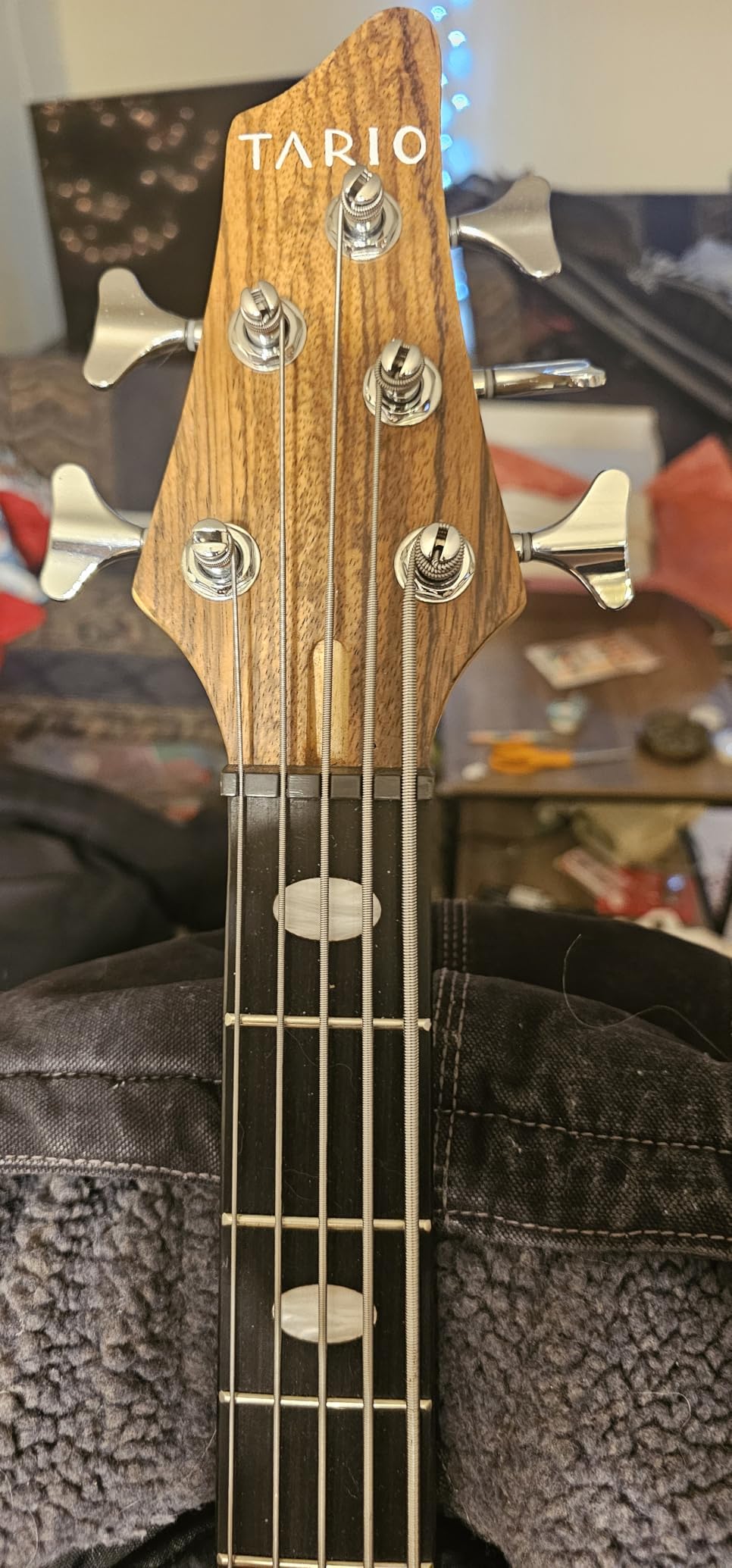 Left-handed 5 String Electric Bass Guitar Millettia Laurentii+Okoume body maple customer photo 1