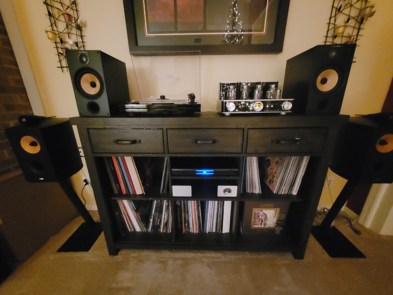 R8 KT88 x4 Tube Amplifier Hi-Fi Integrated Vacuum Tube Amp with Headphone Output KT88,EL34 Replaceable (Black) customer photo 1