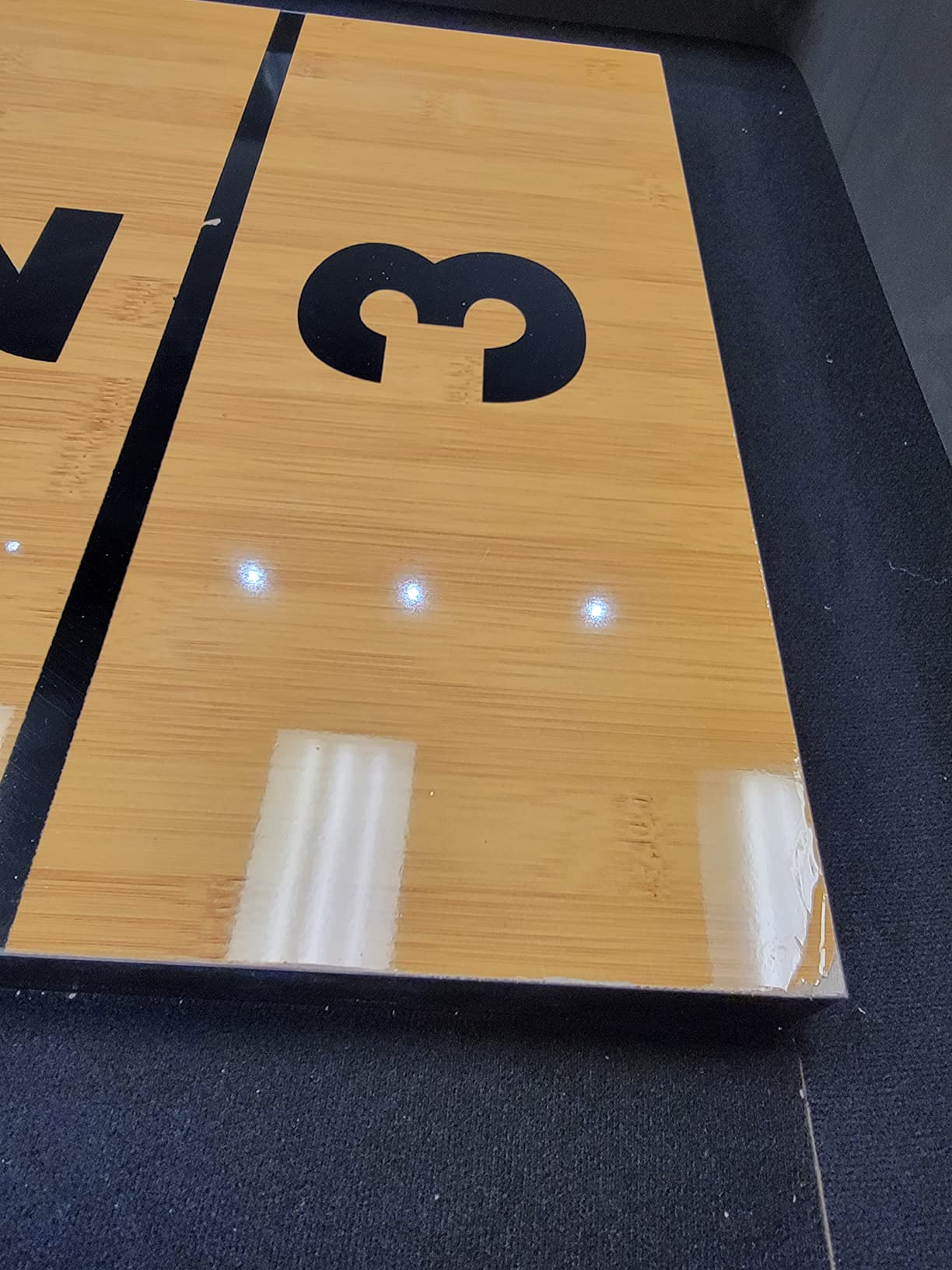 Hathaway Excalibur 9-Ft Shuffleboard Table for Great for Family Recreation Game Rooms, Designed with a Rustic Driftwood Finish with Built-In Leg Levelers, Includes 8 Pucks, Table Brush and Wax customer photo 2