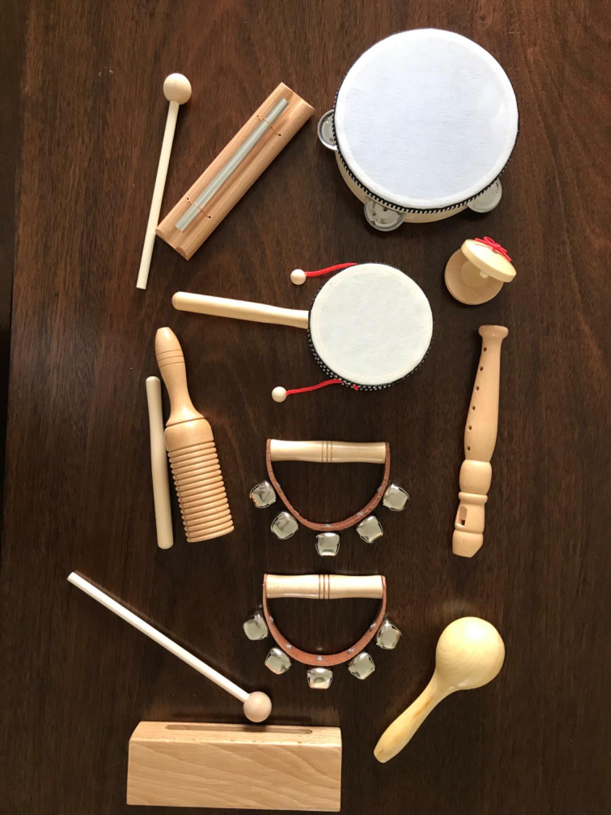 Stoie’s Wooden Musical Instruments for Kids Ages 3+, Montessori Music Toy Set for Kids with Drum, Tambourine, Maracas, Bells & Flute, Educational Preschool Toys for Boys & Girls customer photo 2