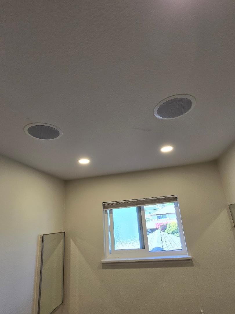 Herdio 5.25 Inch Bluetooth Ceiling Speakers Home Recessed Speaker System 300 Watts Suitable for Humid,Kitchen,Bedroom,Bathroom,Covered Patio (A Pair) customer photo 2