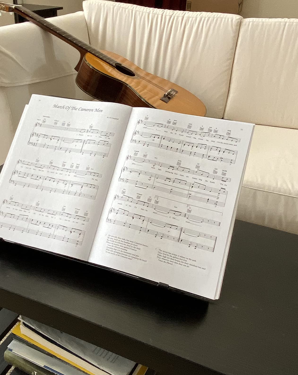 CAHAYA Sheet Music Stand Dual-use Convert to Desktop Stand Adjustable Black | Portable Foldable 31.4-57