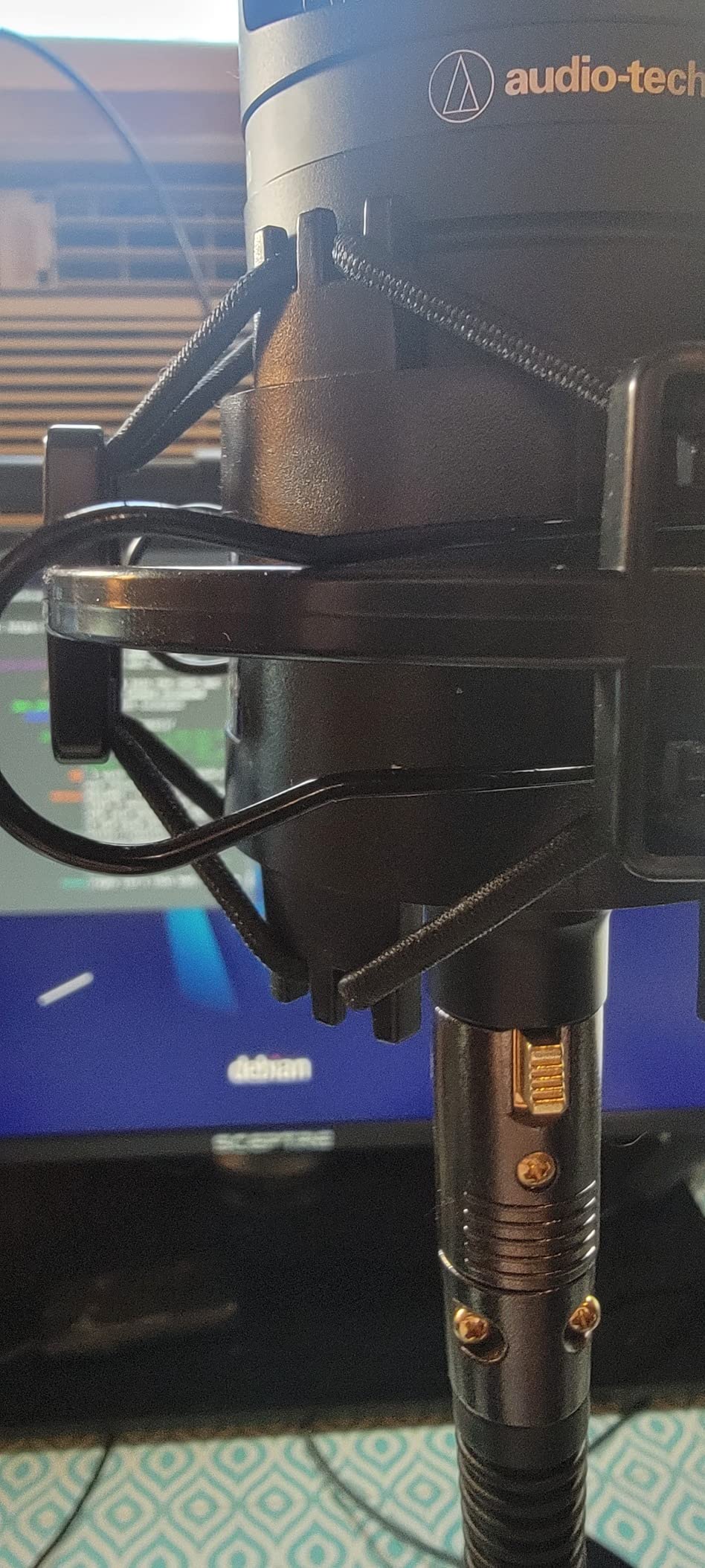 YOUSHARES AT2020 Shock Mount, Microphone Shock Mount Reduces Vibration Noise for Audio Technica AT2020 AT2035 ATR2500 Condenser Mic customer photo 2