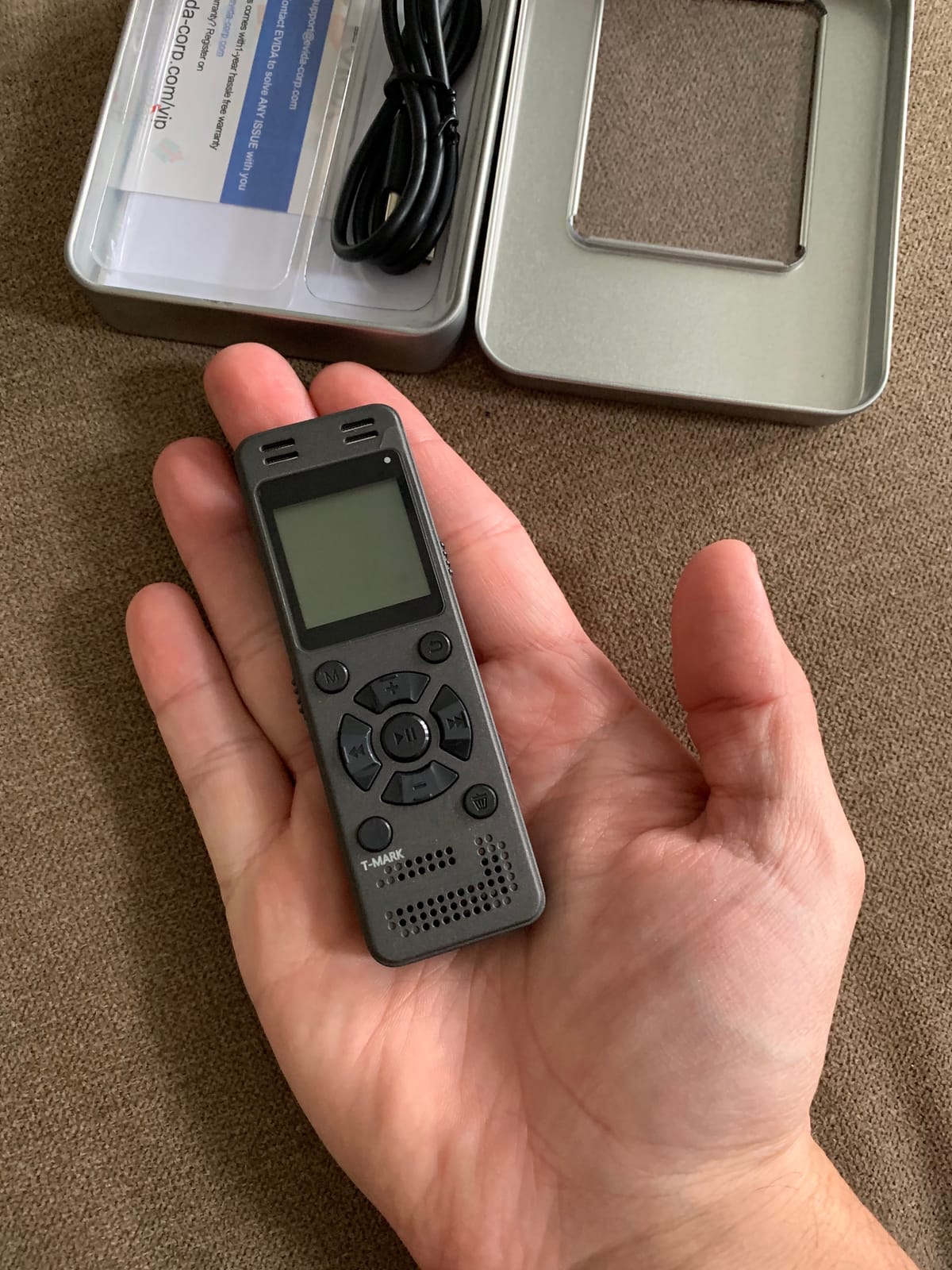 128GB Digital Voice Recorder for Lectures Meetings - EVIDA 9296 Hours Voice Activated Recording Device Audio Recorder with Playback,Password customer photo 1