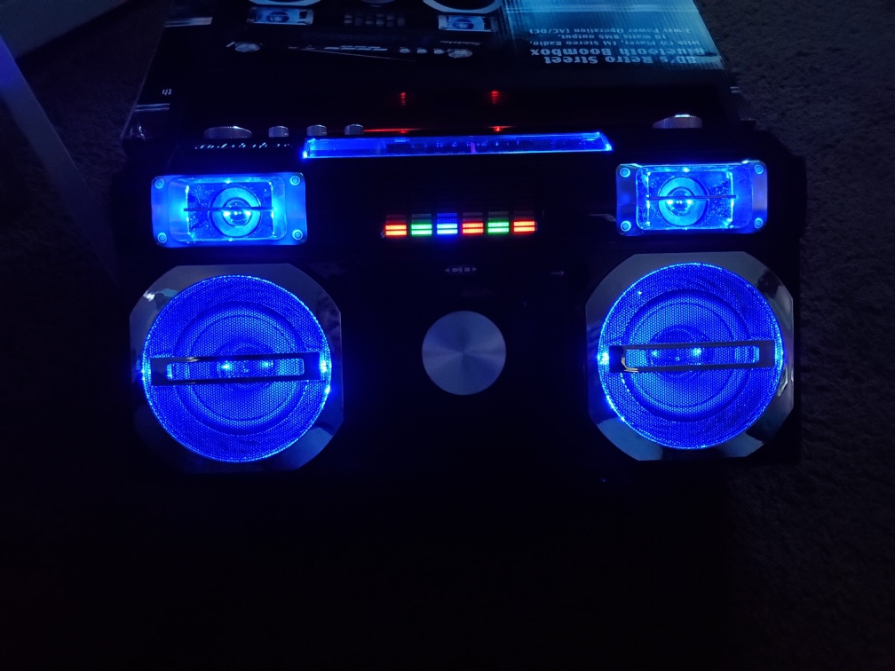 Studebaker SB2145R 80's Retro Street Bluetooth Boombox with FM Radio, CD Player, LED EQ, 10 Watts RMS Power and AC/DC in Red customer photo 1
