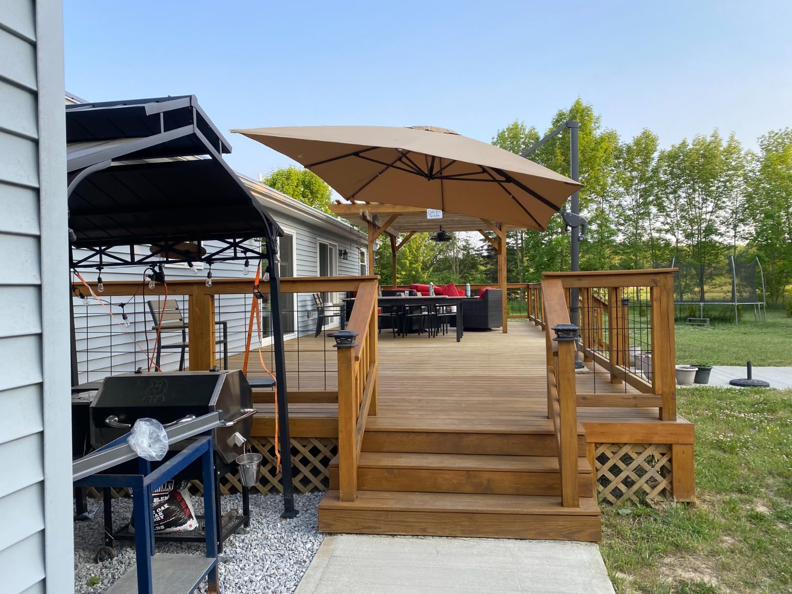 Sunnyglade 10x13Ft Cantilever Patio Umbrella Rectangular Deluxe Offset Tan customer photo 2