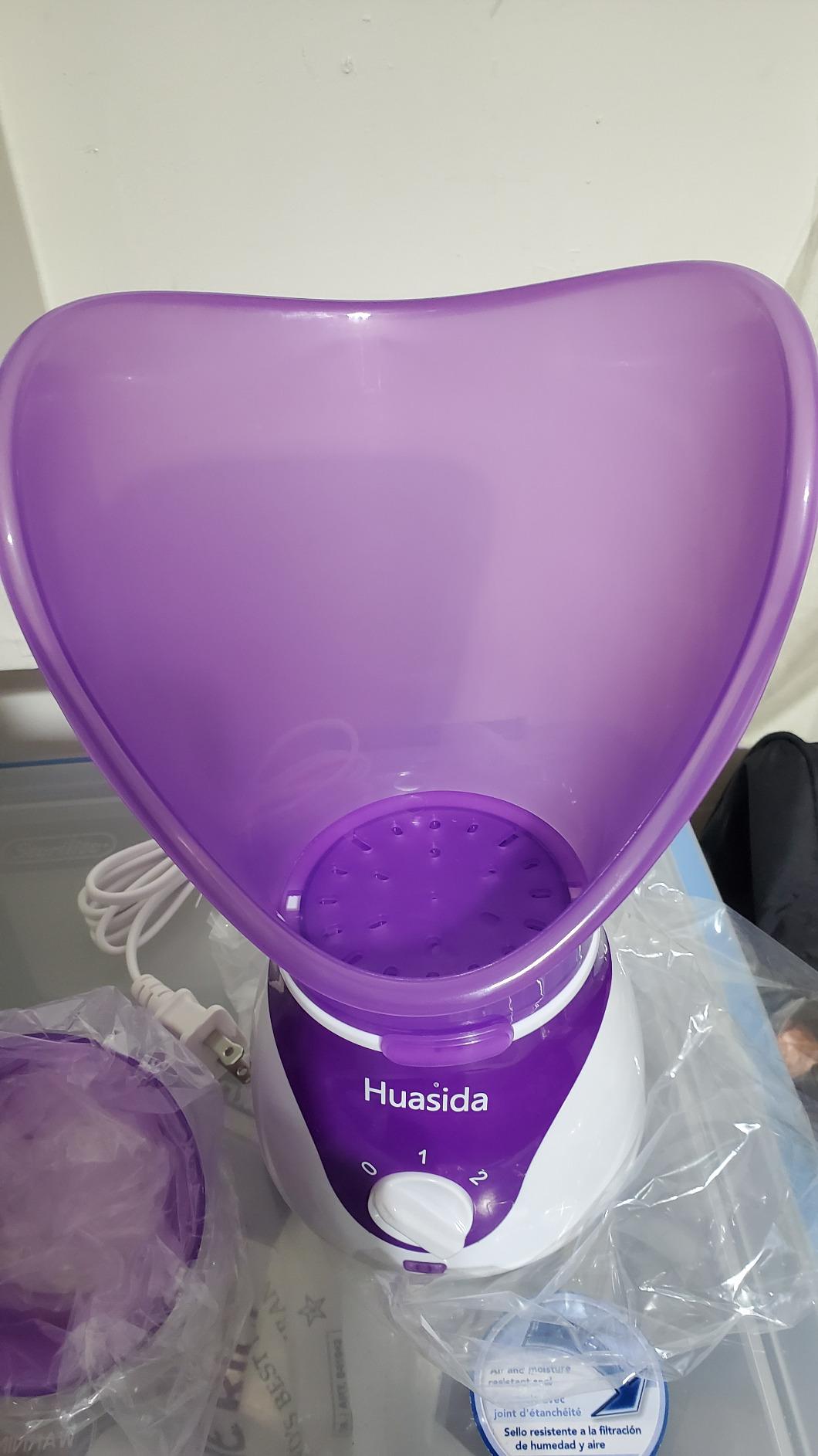 Facial Steamer Personal Steam Inhaler Sauna Facial Steamer Hot Mist Moisturizing Beauty Instrument Rejuvenate and Hydrate Your Skin (Purple) customer photo 2