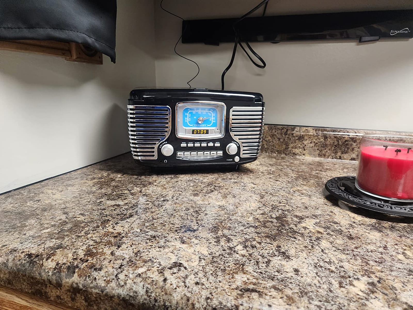 Crosley CR612B-AB Corsair Radio CD Player, Aqua Blue customer photo 1