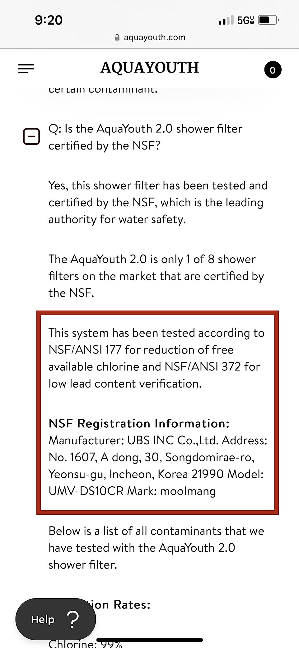 AQUAYOUTH 2.0 Carbon Shower Head Filter System | Removes Chlorine, Heavy Metals, And More | Great For Dry Skin/ Hair, And More | NSF Certified customer photo 1