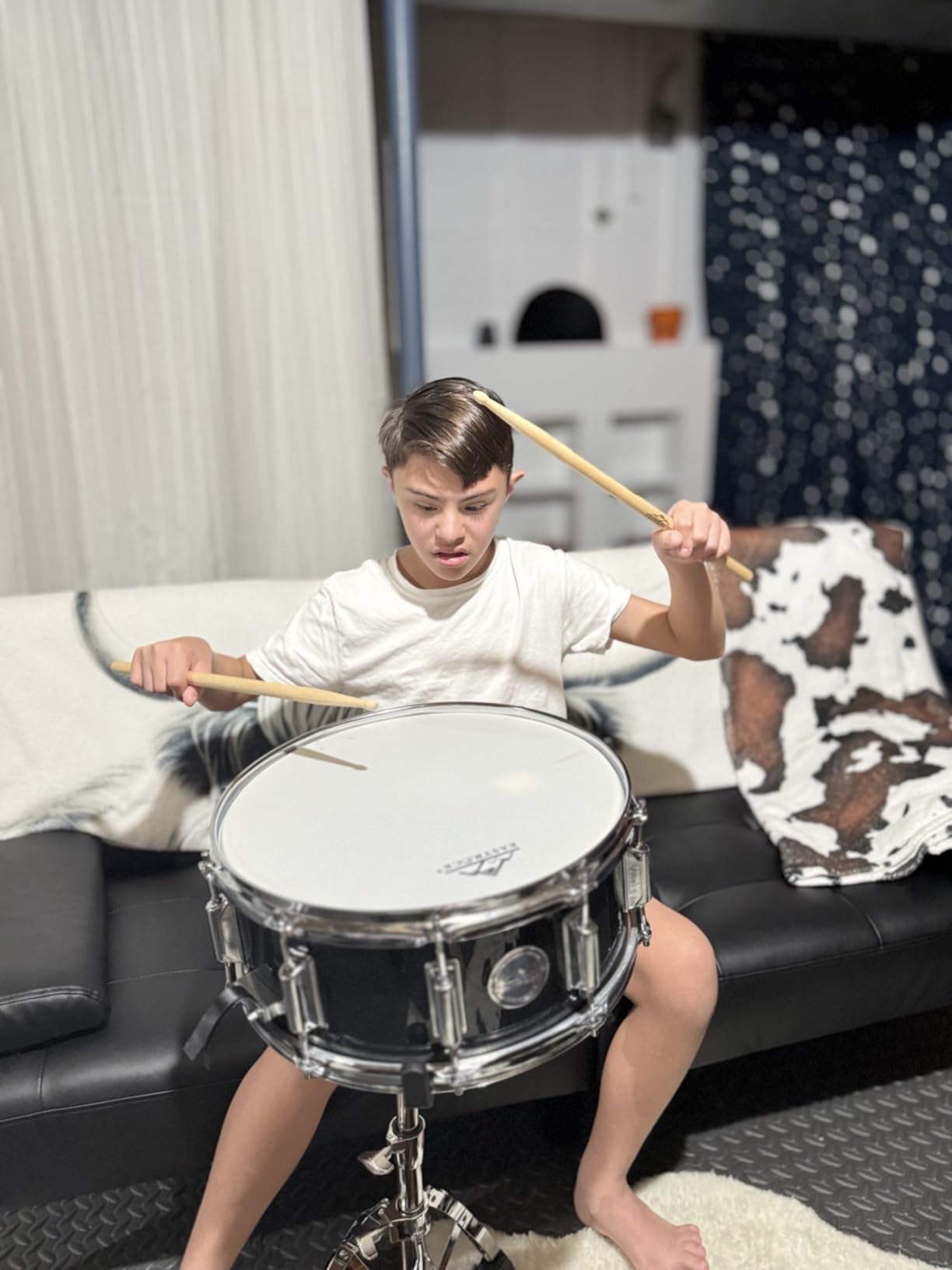 EASTROCK Snare Drum Set 14X5.5 Inches with stand for Student-Black customer photo 2