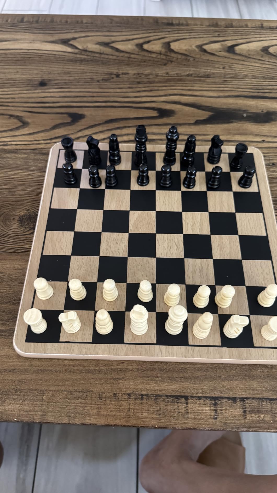 Regal Games - Reversible Wooden Board for Chess, Checkers & Tic-Tac-Toe - 24 Interlocking Wooden Checkers and 32 Standard Chess Pieces - for Age 8 to Adult for Family Fun customer photo 1