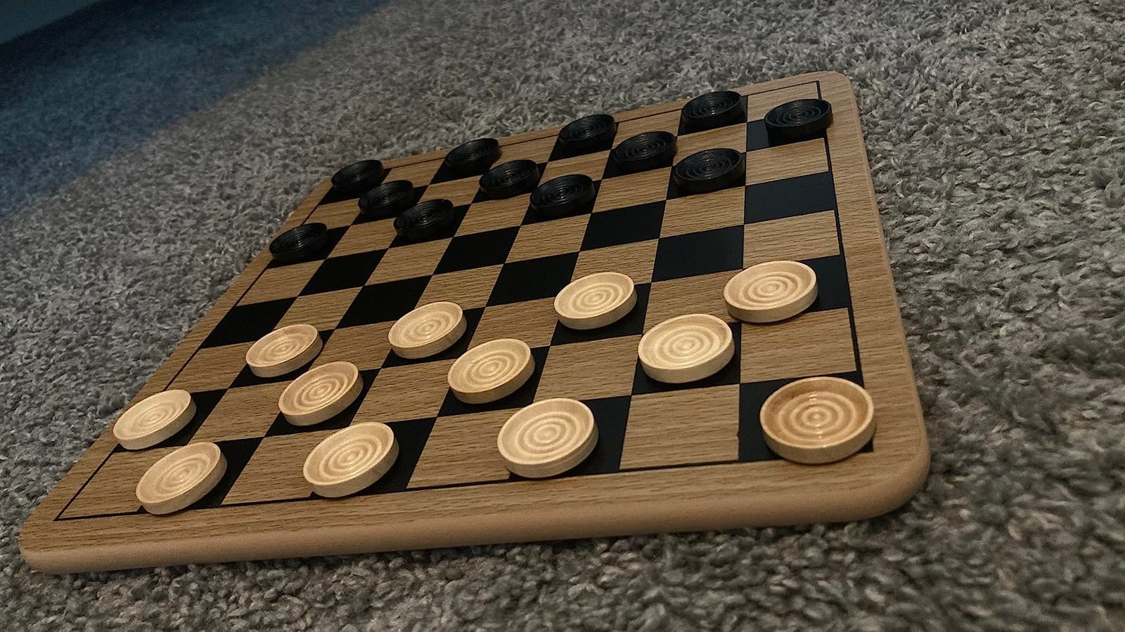 Regal Games - Reversible Wooden Board for Chess, Checkers & Tic-Tac-Toe - 24 Interlocking Wooden Checkers and 32 Standard Chess Pieces - for Age 8 to Adult for Family Fun customer photo 2