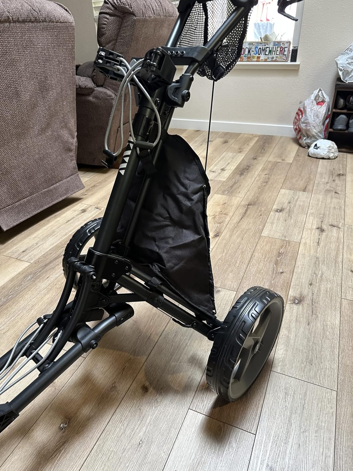 KVV 3 Wheel 360 Rotating Front Wheel Golf Push Cart Open and Close in ONE Second-Free Umbrella Holder Included customer photo 1