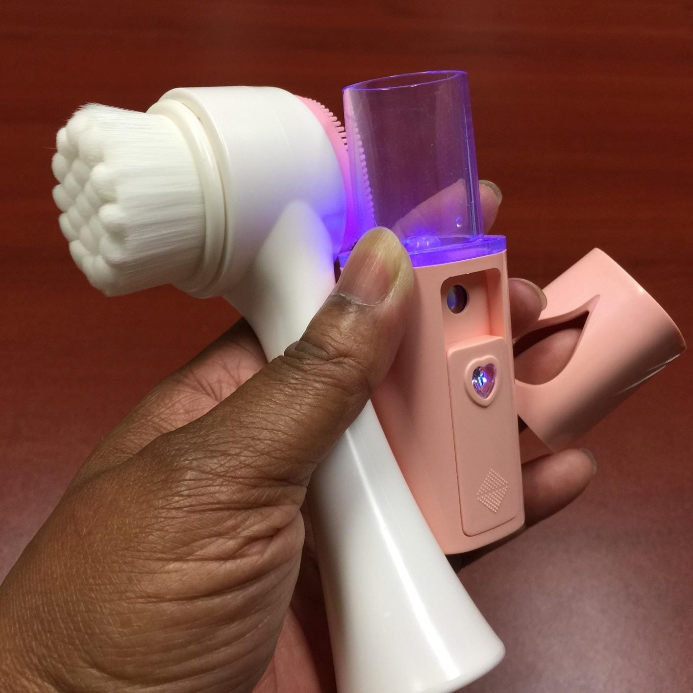 Facial Steamer for Face Nano Facial Mister Sprayer Set, Face Steamer for Facial Deep Cleaning, Portable Mini Face Steamer for Clogged Pore, Sinuses (Include Blackhead Remover Kit, Brush) customer photo 1