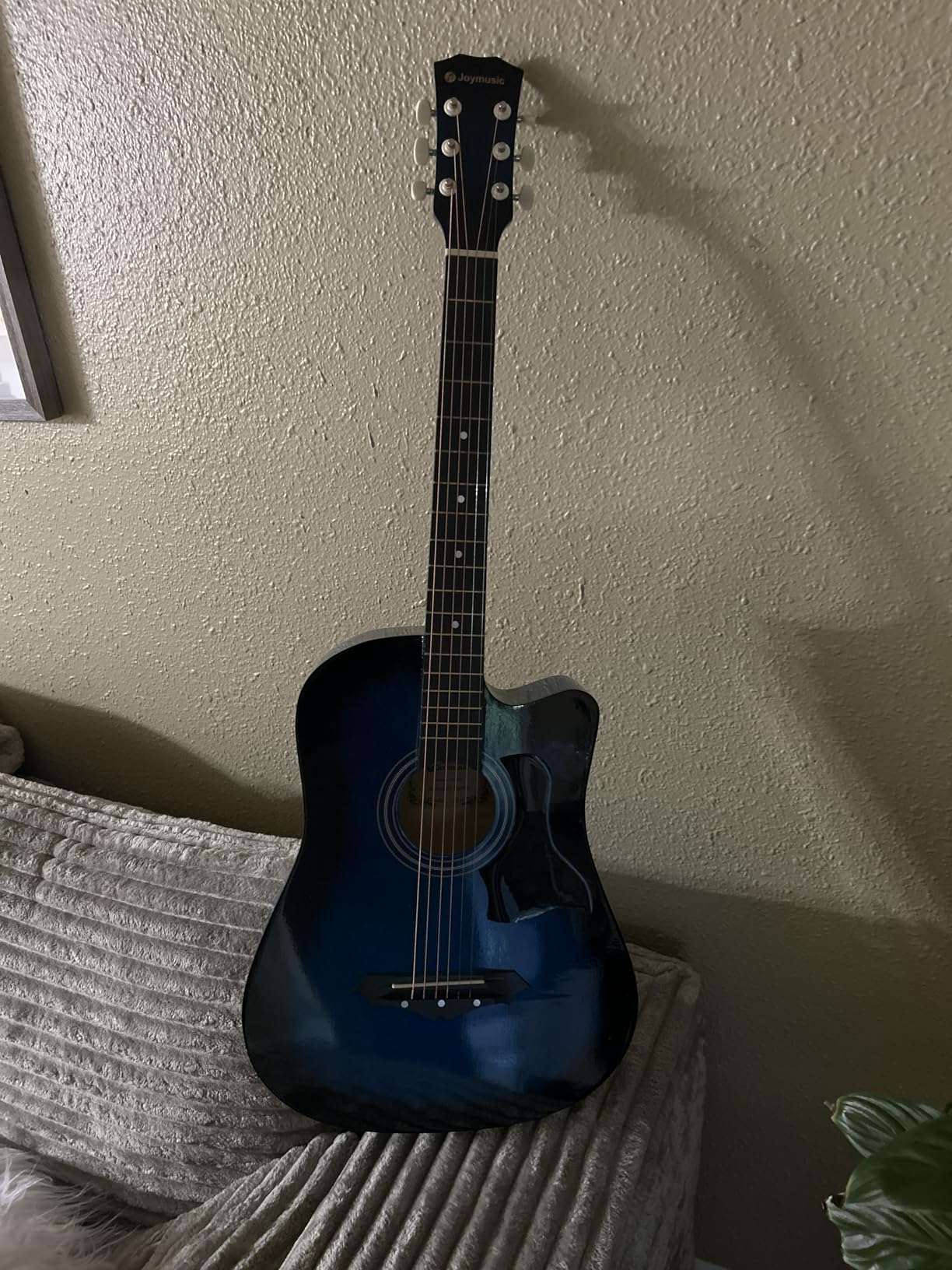 Joymusic 38 inch sunburst beginner acoustic guitar kit,bundle with a strap with picks holder,digital tuner, set strings, capo,cleaning cloth,6 picks,gig bag.(JG-38C,3TS) customer photo 1