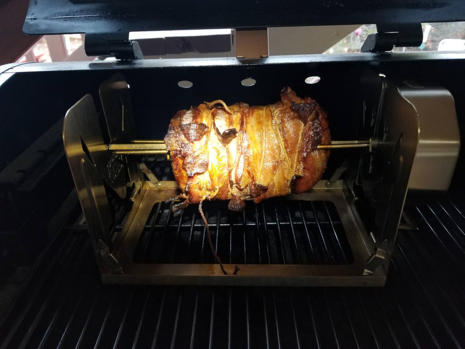 ROTO-Q 360 Cordless Universal Rotisserie Kit for Grills Ovens and Smokers - Non-Electric Wind-up Spit Roaster, Gas or Charcoal BBQ - Indoor/Outdoor (Stainless Steel) customer photo 2
