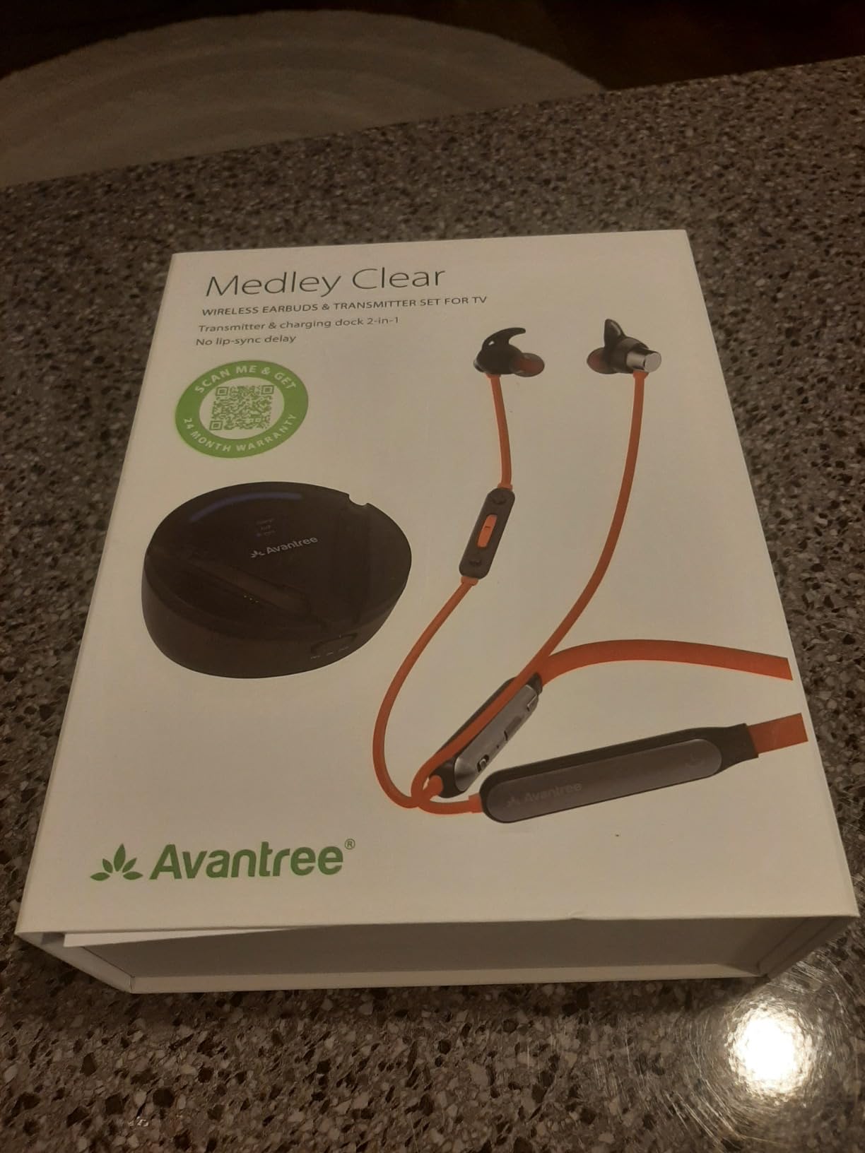 Avantree Medley Clear Wireless Earbuds for TV with Transmitter and Dock customer photo 2