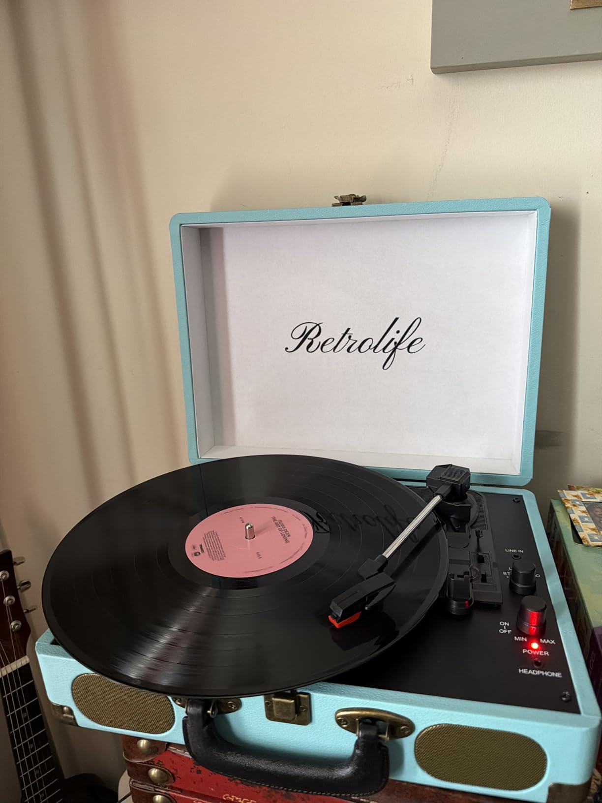 Retrolife® Vinyl Record Player with Speakers, Bluetooth Vinyl Player-Black customer photo 2