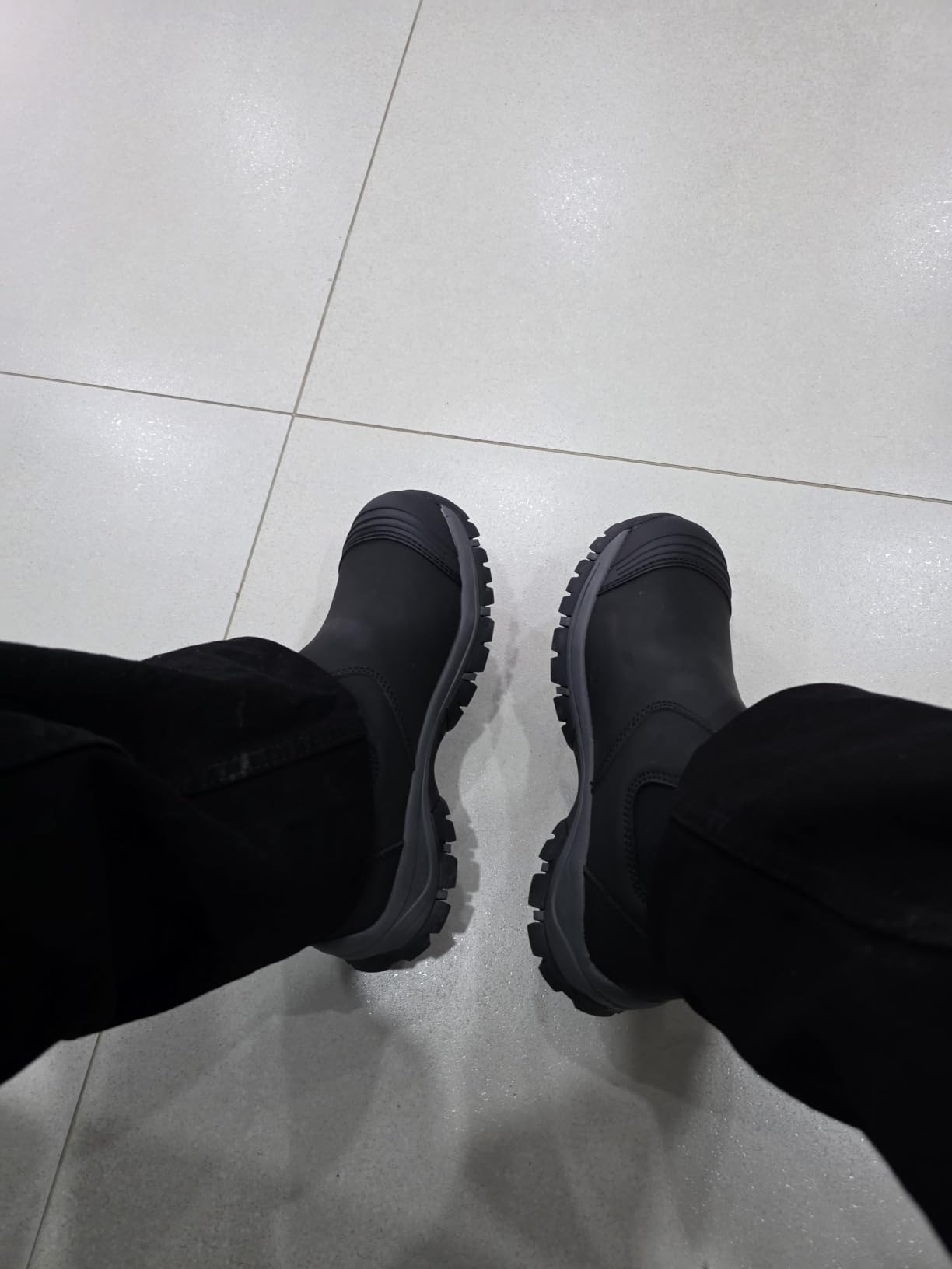6'' Steel Toe Slip On Work Boots For Men,Chelsea,Waterproof,No Laces customer photo 2