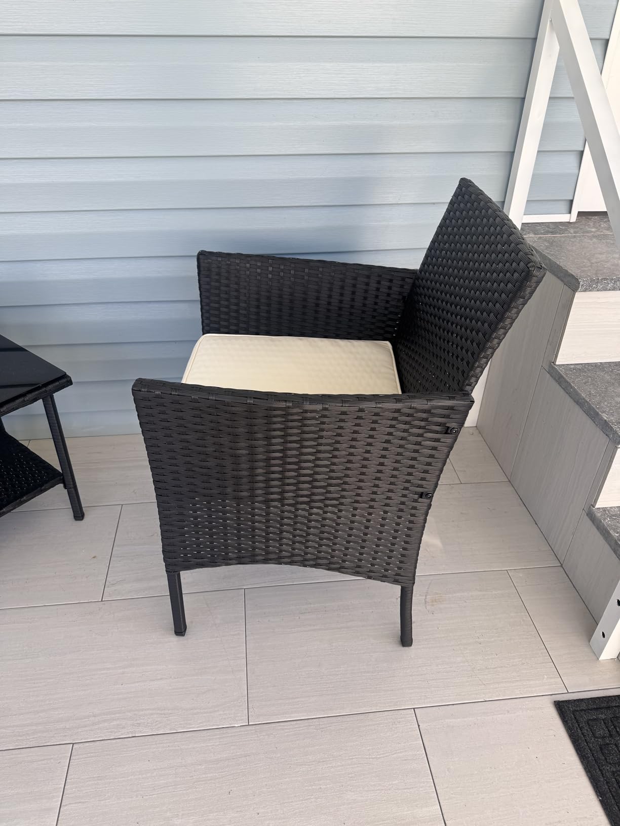 FDW 3-Piece Patio Furniture Set | Black & Beige | Outdoor Wicker Furniture customer photo 1