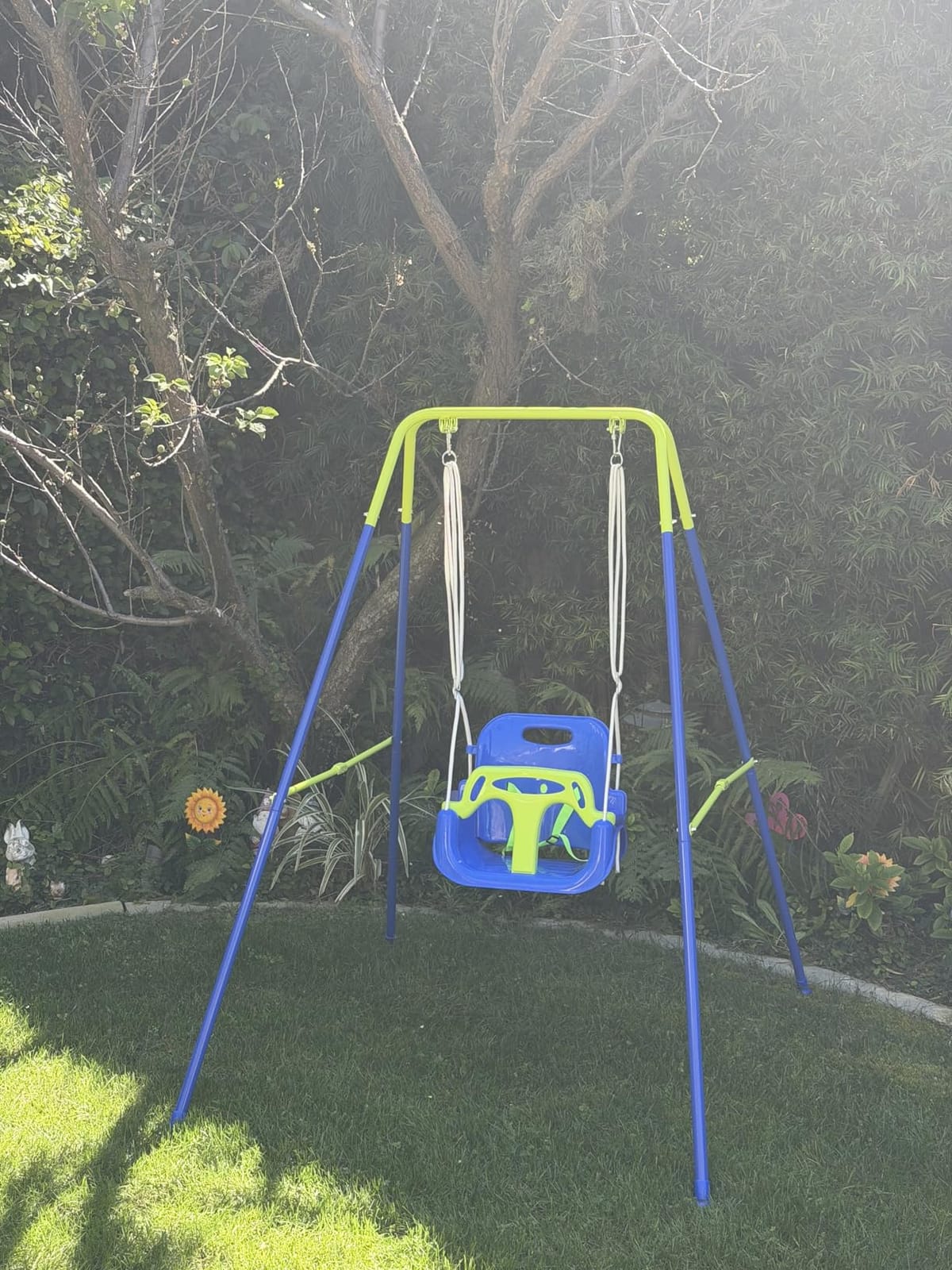 FUNLIO Toddler Swing with Foldable Metal Stand for Toddlers Aged 1~10 Years, 3-in-1 Baby Swing Set with 4 Sandbags for Backyard/Indoor/Outdoor Play, Easy to Assemble & Store customer photo 2