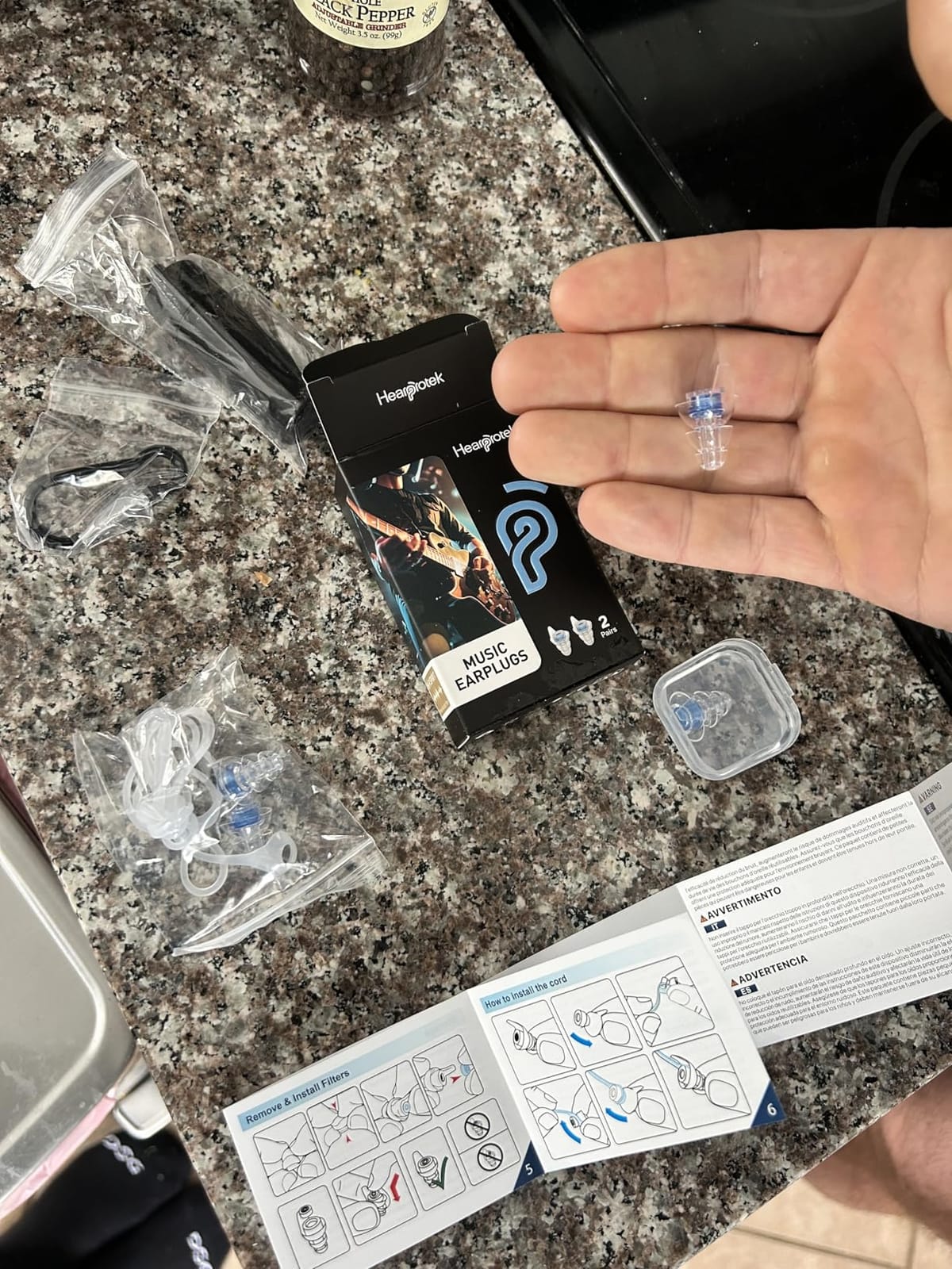 Hearprotek Concert Ear Plugs, 2Pairs Reusable high Fidelity Musician Ear Plugs for Concerts Loud Music-Noise Reduction Ear Protection earplugs for Rave,Festival,Music,Tinnitus Relief customer photo 1