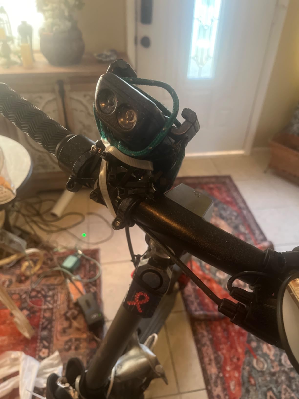 UPPEL Bluetooth Speaker Bicycle, Multifunctional Bike Phone Holder 10-in-1- LED Light - Bike Horn - Microphone - Ideal for Road & Mountain Bike (Black) customer photo 2