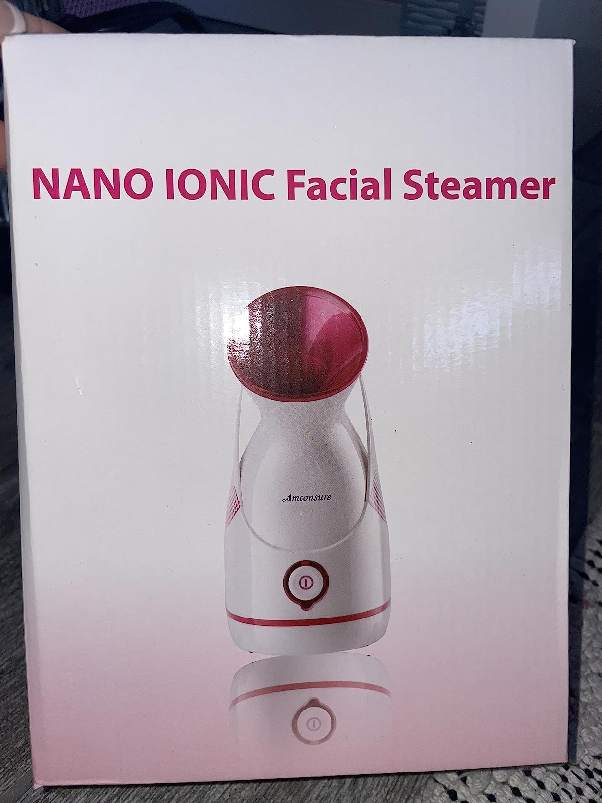 Amconsure Facial Steamer - Nano Ionic Face Steamer Warm Mist Steamer for Home Sauna SPA, Humidifier for Deep Cleaning Unclogs Pores Sinuses(Blue) customer photo 1