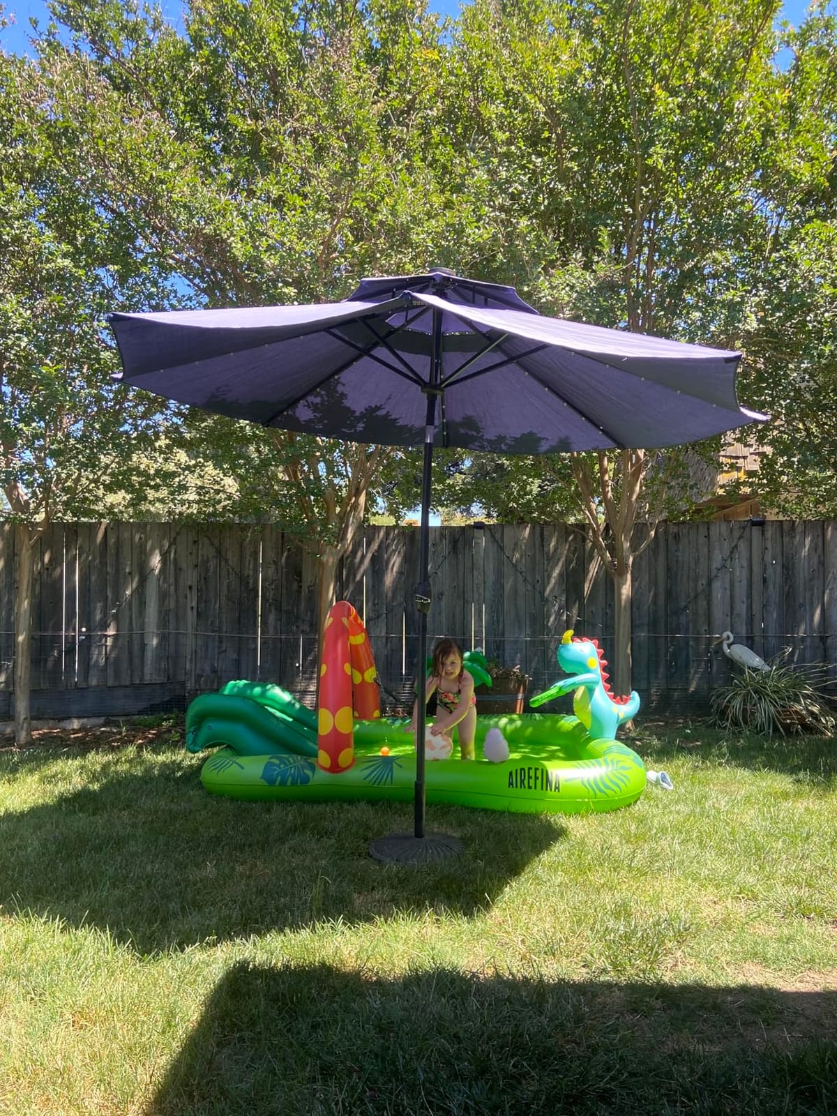Inflatable Kids Pool, Airefina Dino Planet Inflatable Play Center Kiddie Pool with Water Slide, Ultra Thick 97