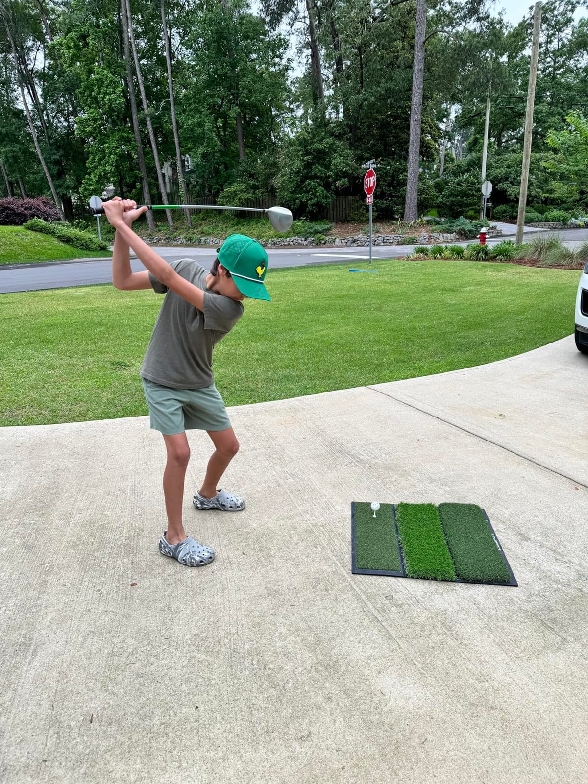 CHAMPKEY Professional Tri-Turf Golf Hitting Mat | Heavy Duty Rubber Backing Practice Mat Ideal for Indoor and Outdoor Training customer photo 2
