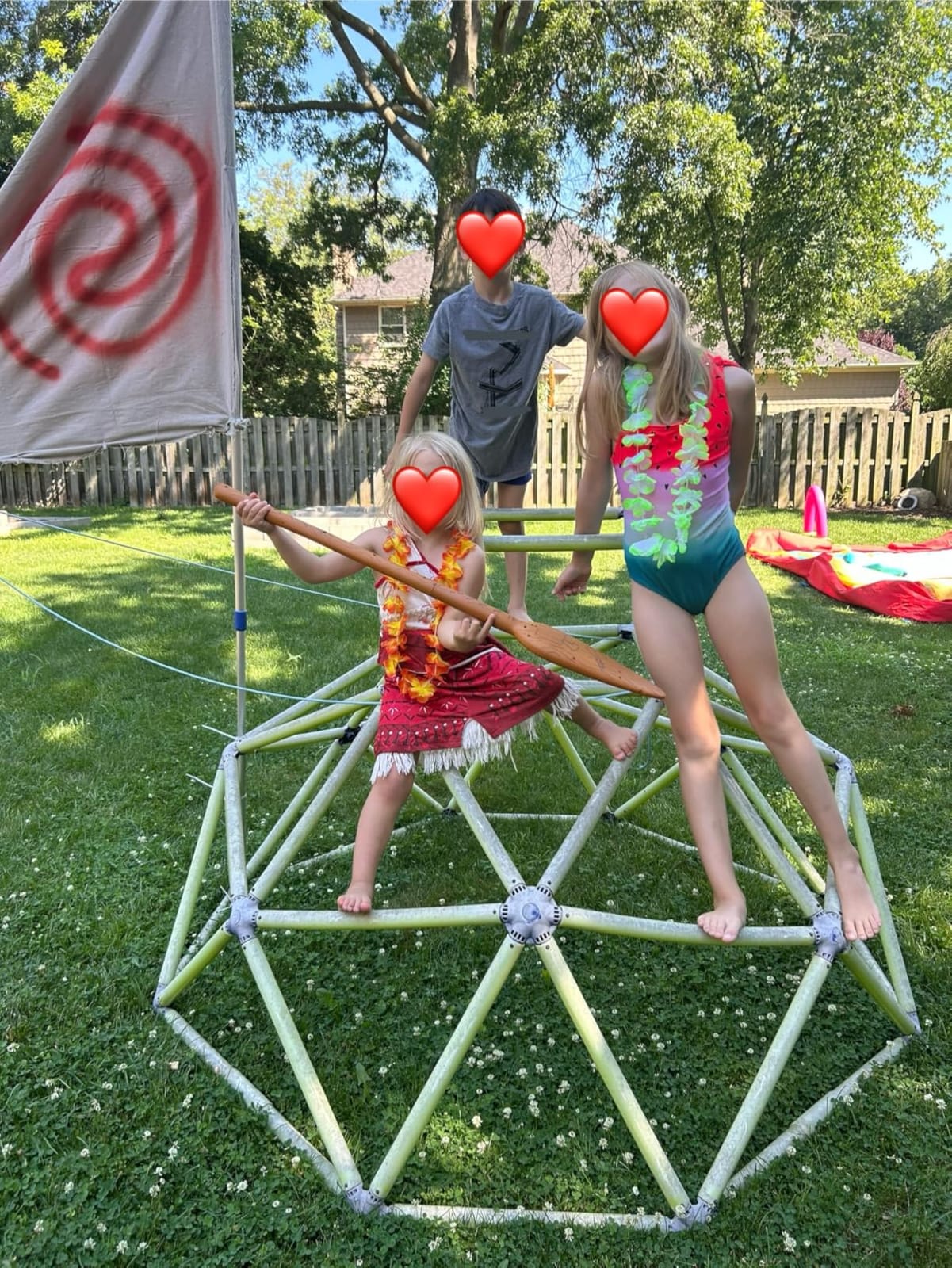 Eezy Peezy Mega Pyramid Monkey Bars Climbing Tower Active Outdoor Fun for Kids Ages 3 to 8 Years Old, Blue/Green customer photo 2