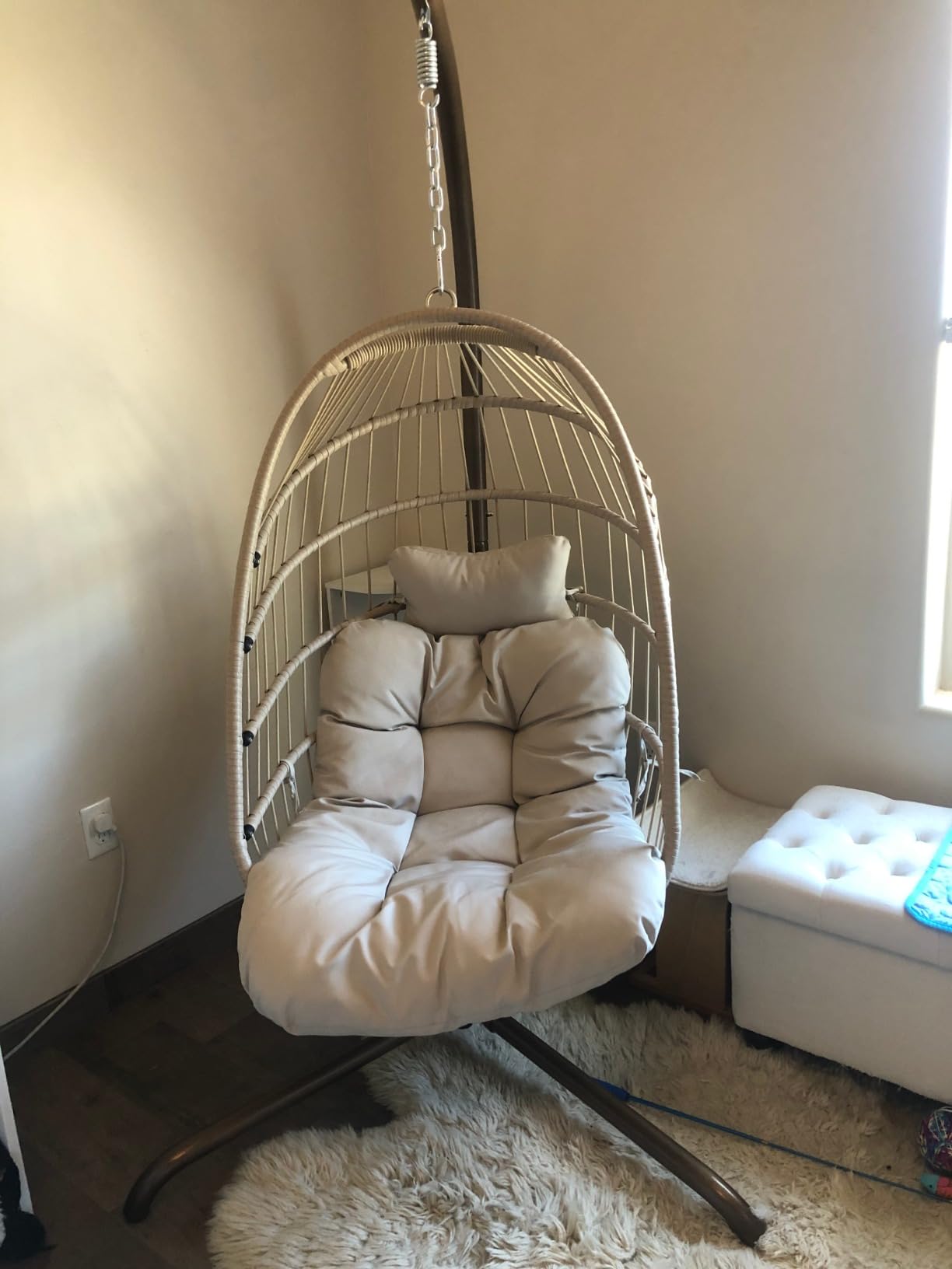 RADIATA Egg Chair Outdoor with Stand, PE Wicker Hanging Swing Egg Chair customer photo 1