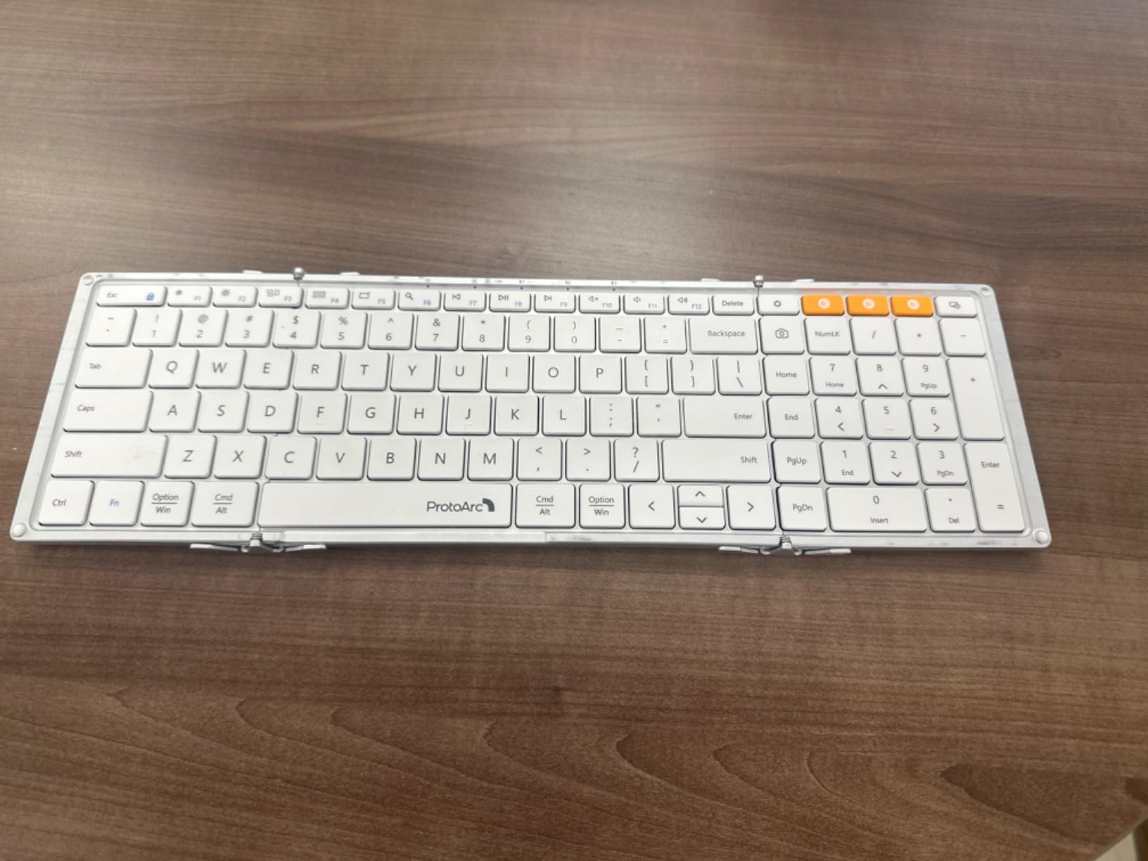 ProtoArc XK01 Full-Size Foldable Bluetooth Keyboard for Travel, Black | 105 keys, number pad, 0.65in keycaps, 3-device Bluetooth 5.1 switching, USB-C charging, for laptop tablet phone customer photo 1