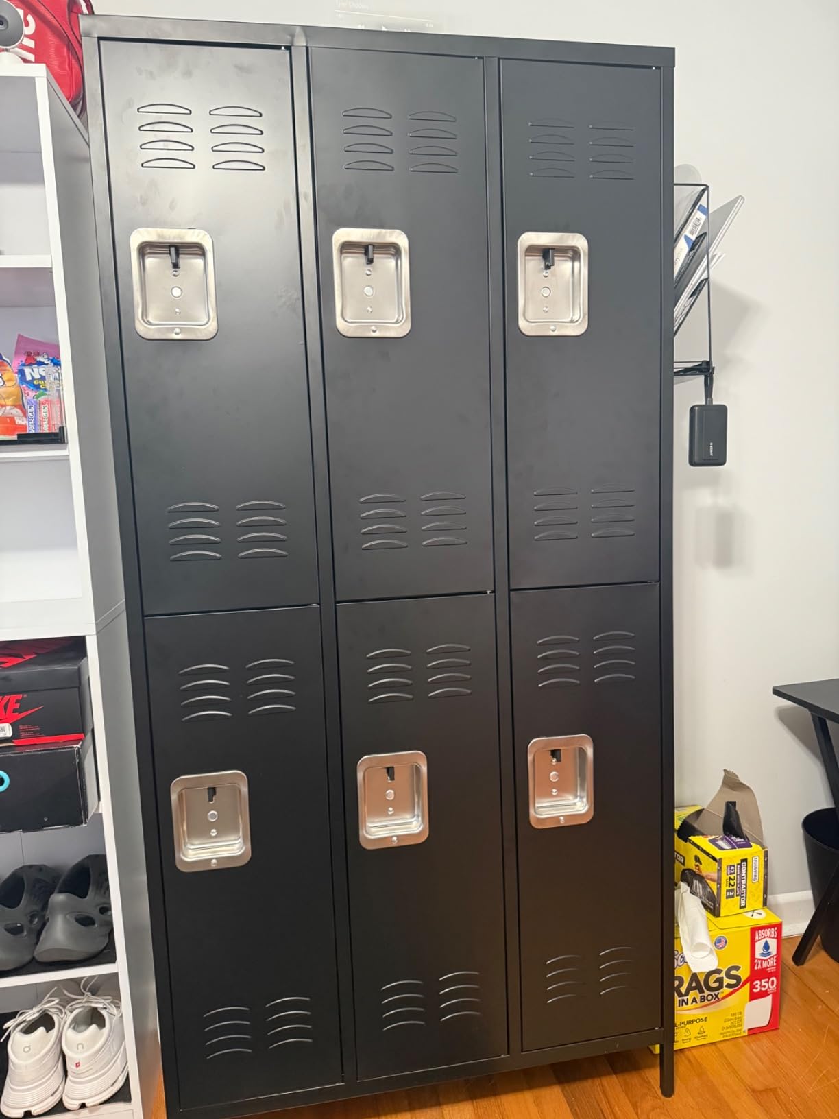 Letaya Metal Storage Locker, 3 Doors Lockable Steel Cabinet Lockers 66'' X 12” X 12“ for​​​ Employees/School/Gym/Home/Office/Industrial Lockers (Gray) customer photo 2