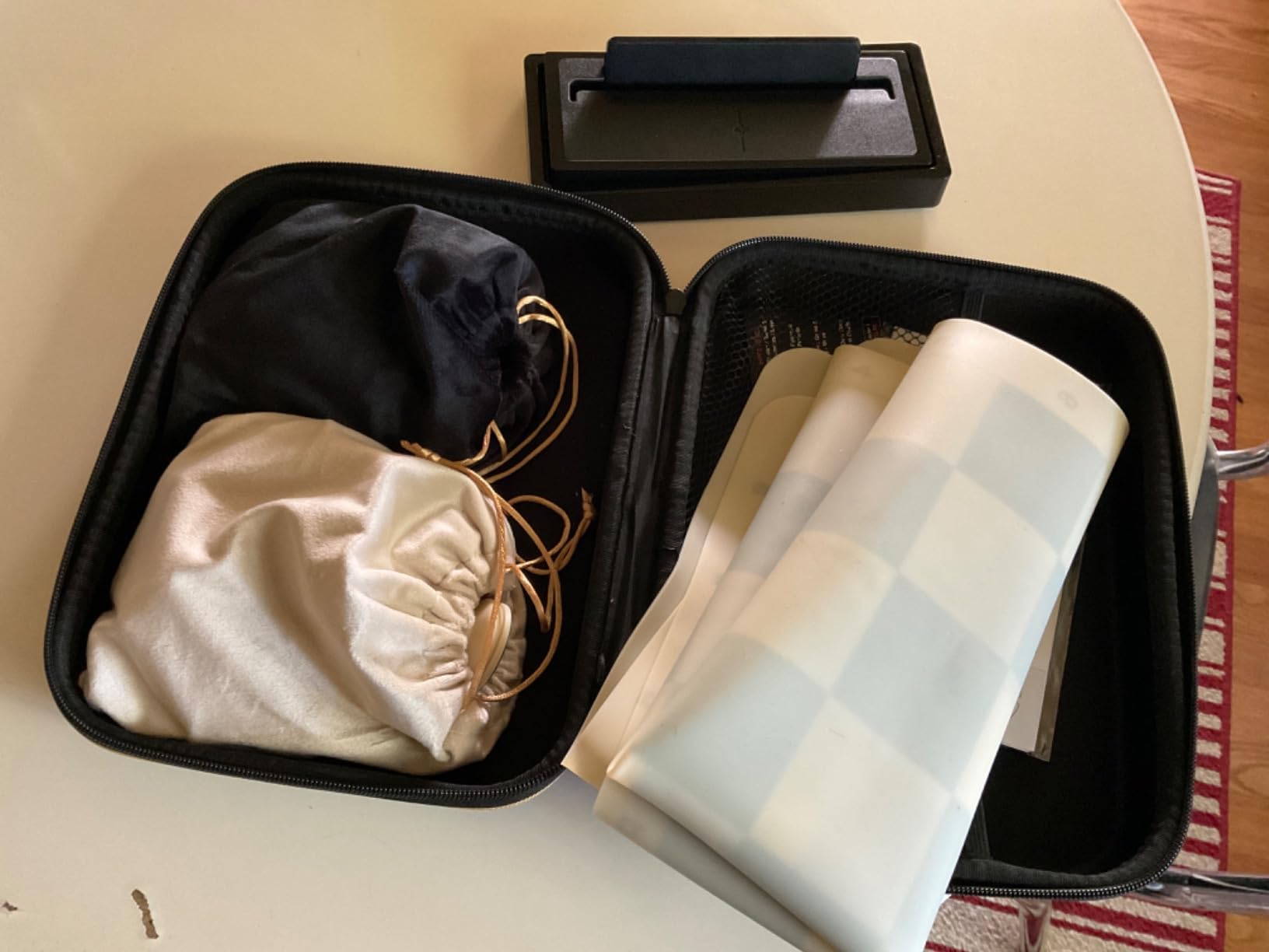 A&A Tournament Chess Set/ 20''x20'' Foldable Silicone Chess Board / 3.75'' King Height Plastic Quadruple Weighted Classic Staunton Pieces/Storage Bag - 2 Players customer photo 2